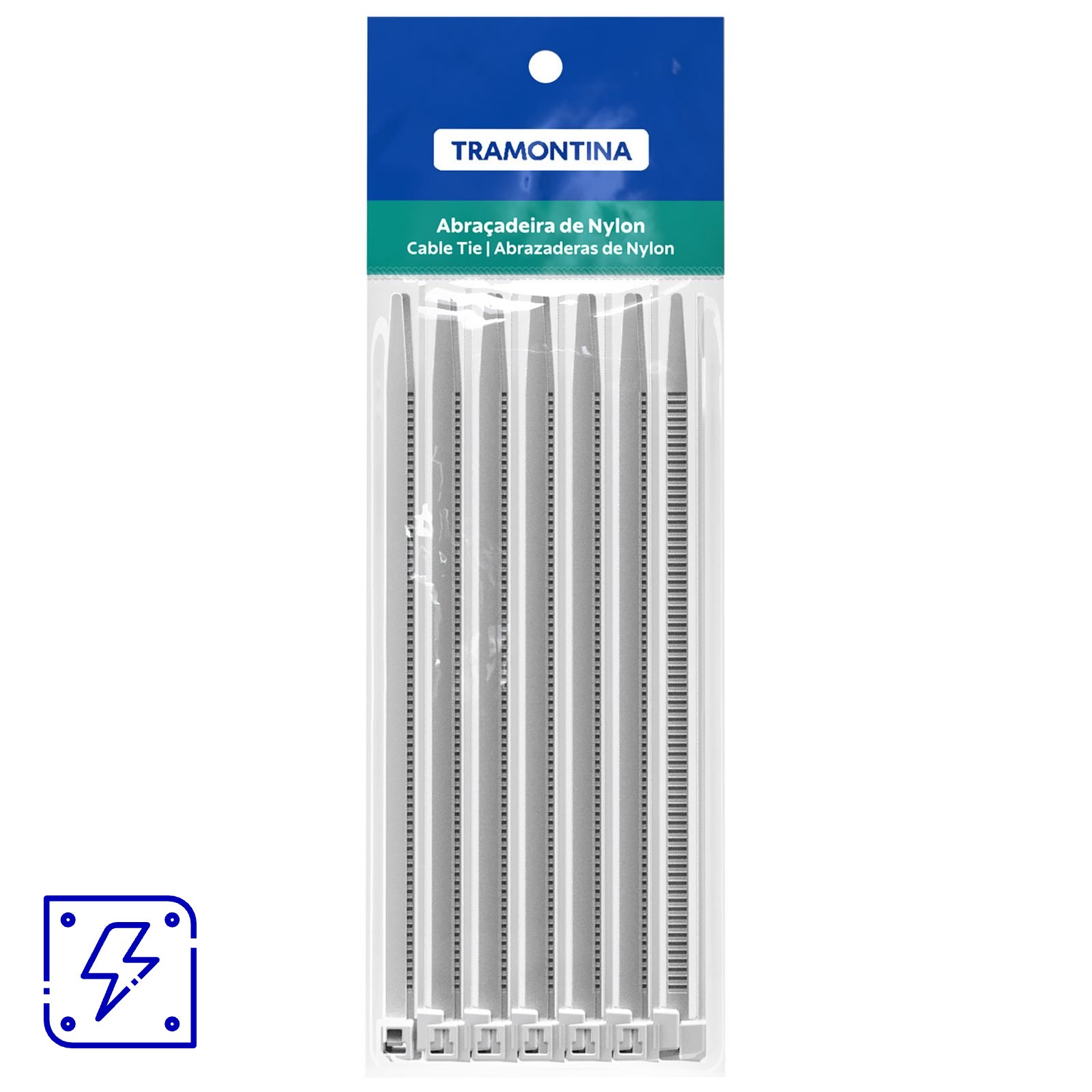 Abraçadeira de Nylon 140 X3,4 mm Tramontina Branca, pacote com 30 unidades 10 UNIDADES EMB.MINIMA