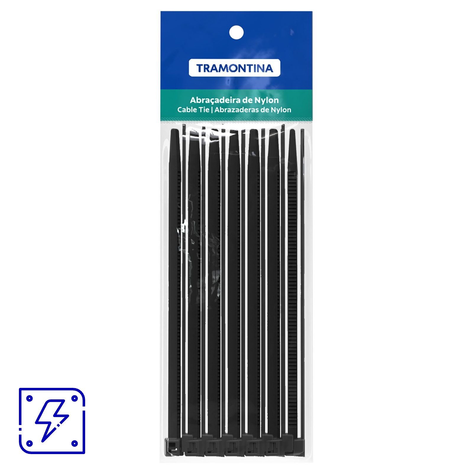 Abraçadeira de Nylon 295x4,6 mm Tramontina Preta, pacote com 30 inidades 20 UNIDADES EMB.MINIMA