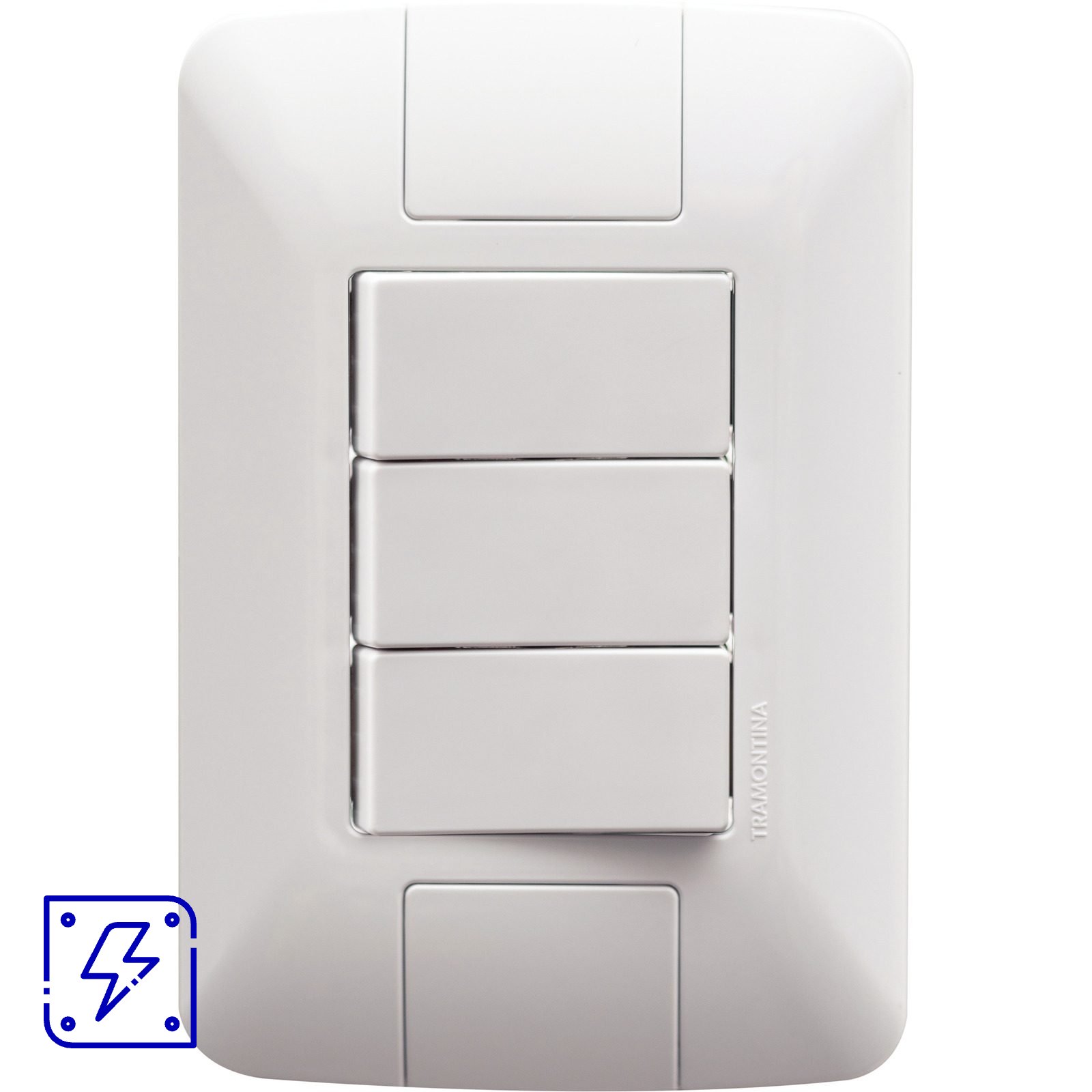 Conjunto 4x2 com 3 Interruptores Paralelos 6 A 250 V Tramontina Aria Branco 20 UNIDADES EMB.MINIMA