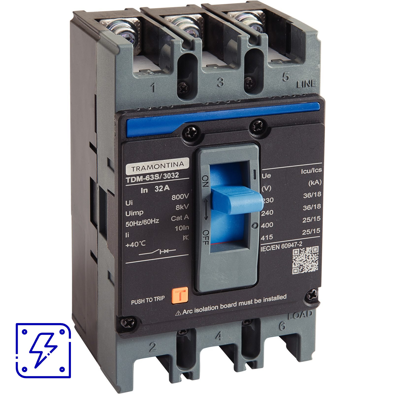 Disjuntor Caixa Moldada Tramontina TDM-63S 3P 32A 36kA 1 UNIDADES EMB.MINIMA