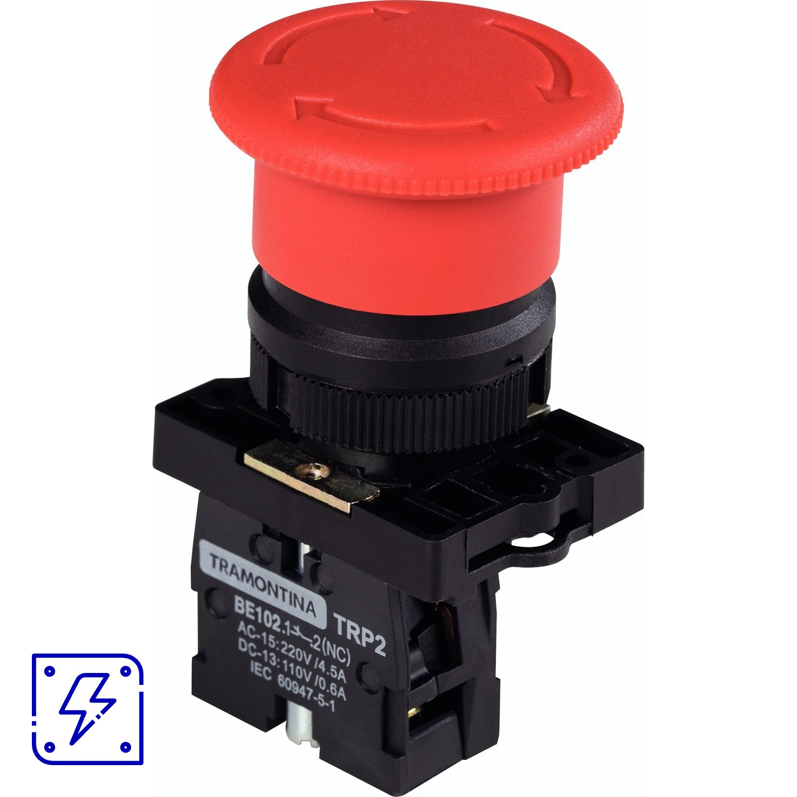 Botão de Emergência Tramontina TRP2-ES542 1NF com Base de Plástico 10 UNIDADES EMB.MINIMA