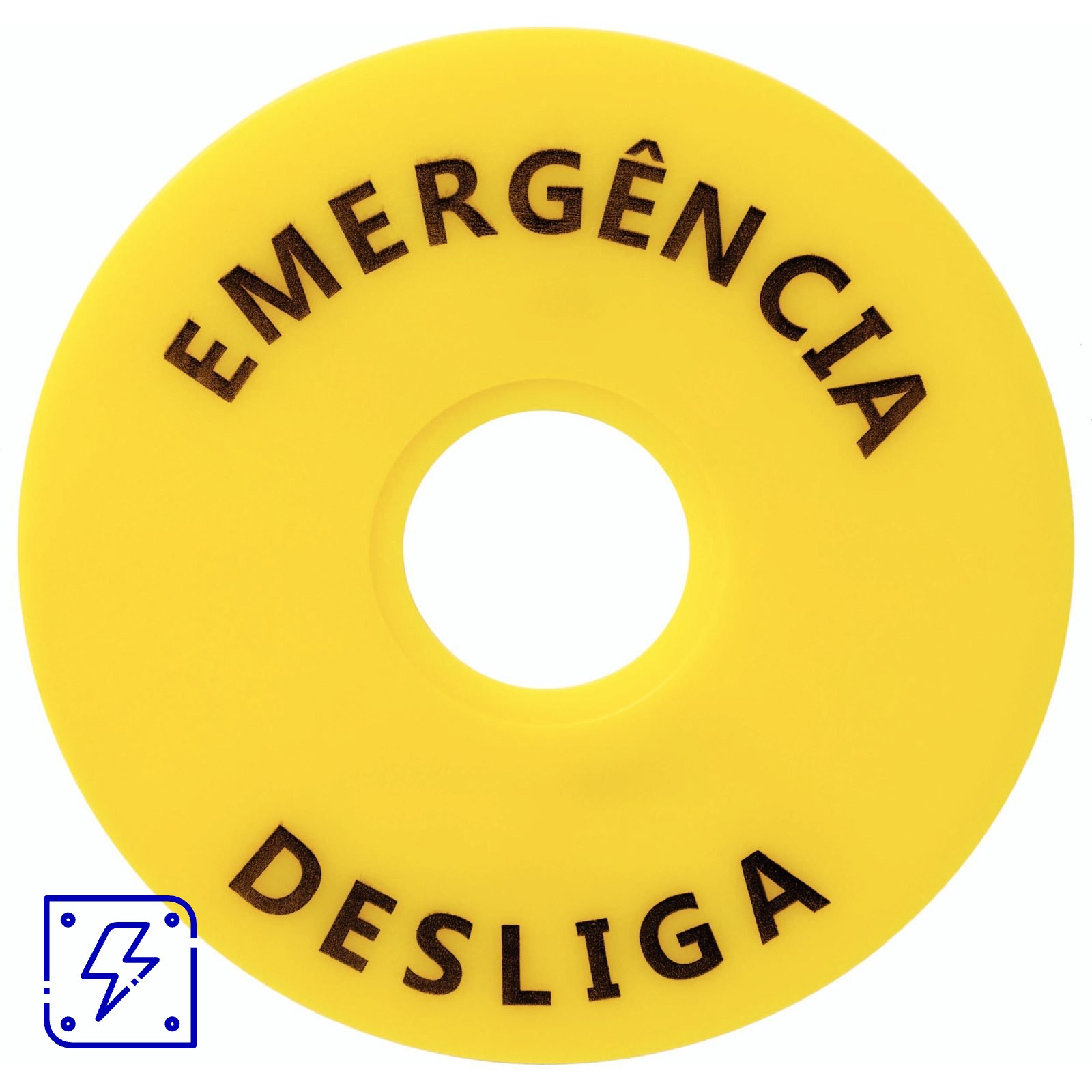 Identificador para Botão de Emergência Tramontina TRP2-BY8330 90 mm com Impressão 25 UNIDADES EMB.MINIMA