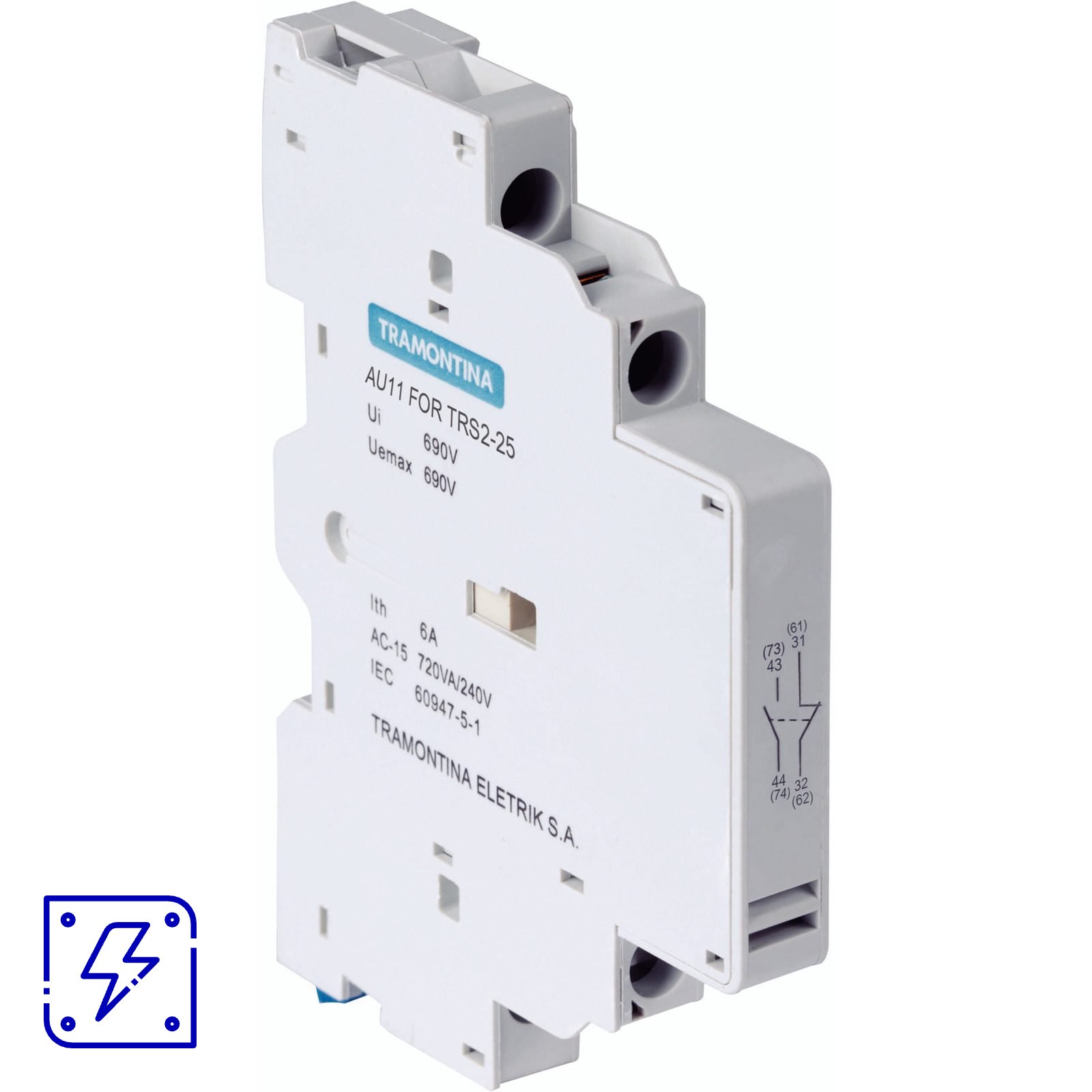 Contato Lateral Tramontina AU11 para Disjuntor Motor TRS2-25 4 UNIDADES EMB.MINIMA