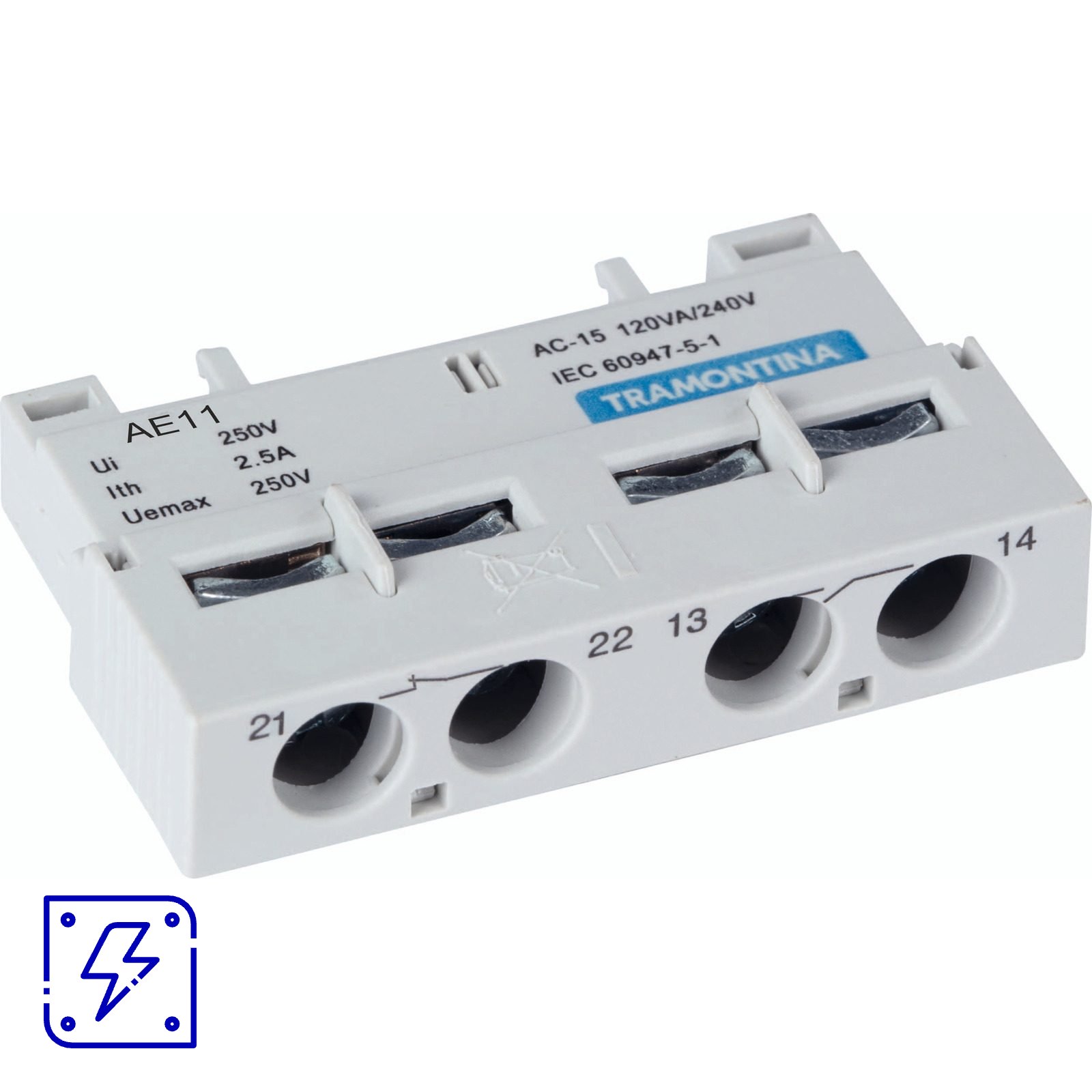 Contato Frontal Tramontina AE11 para Disjuntor Motor TRS2 20 UNIDADES EMB.MINIMA