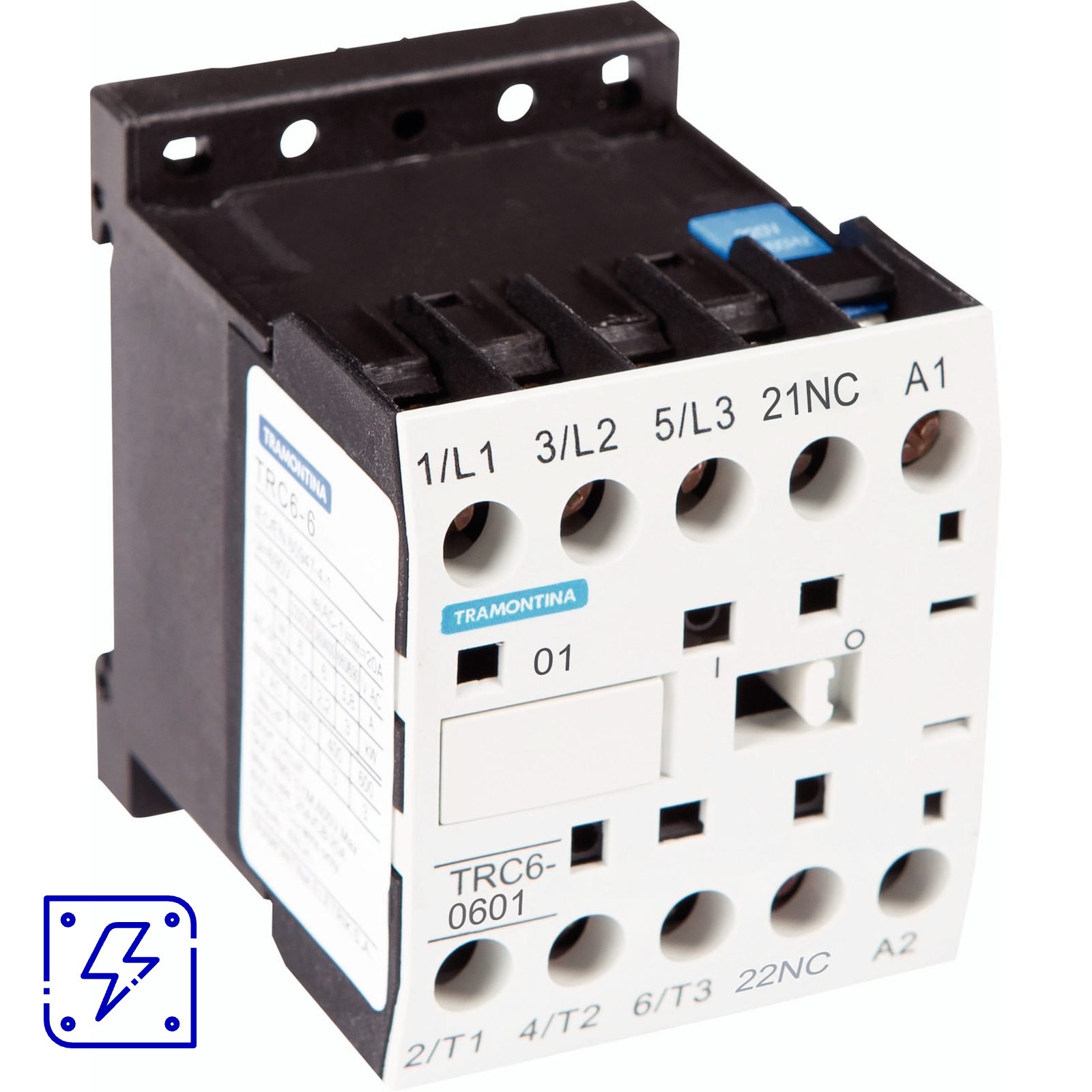 Mini Contator Tripolar Tramontina TRC6-0601 6 A 220 Vca 1NF 1 UNIDADES EMB.MINIMA