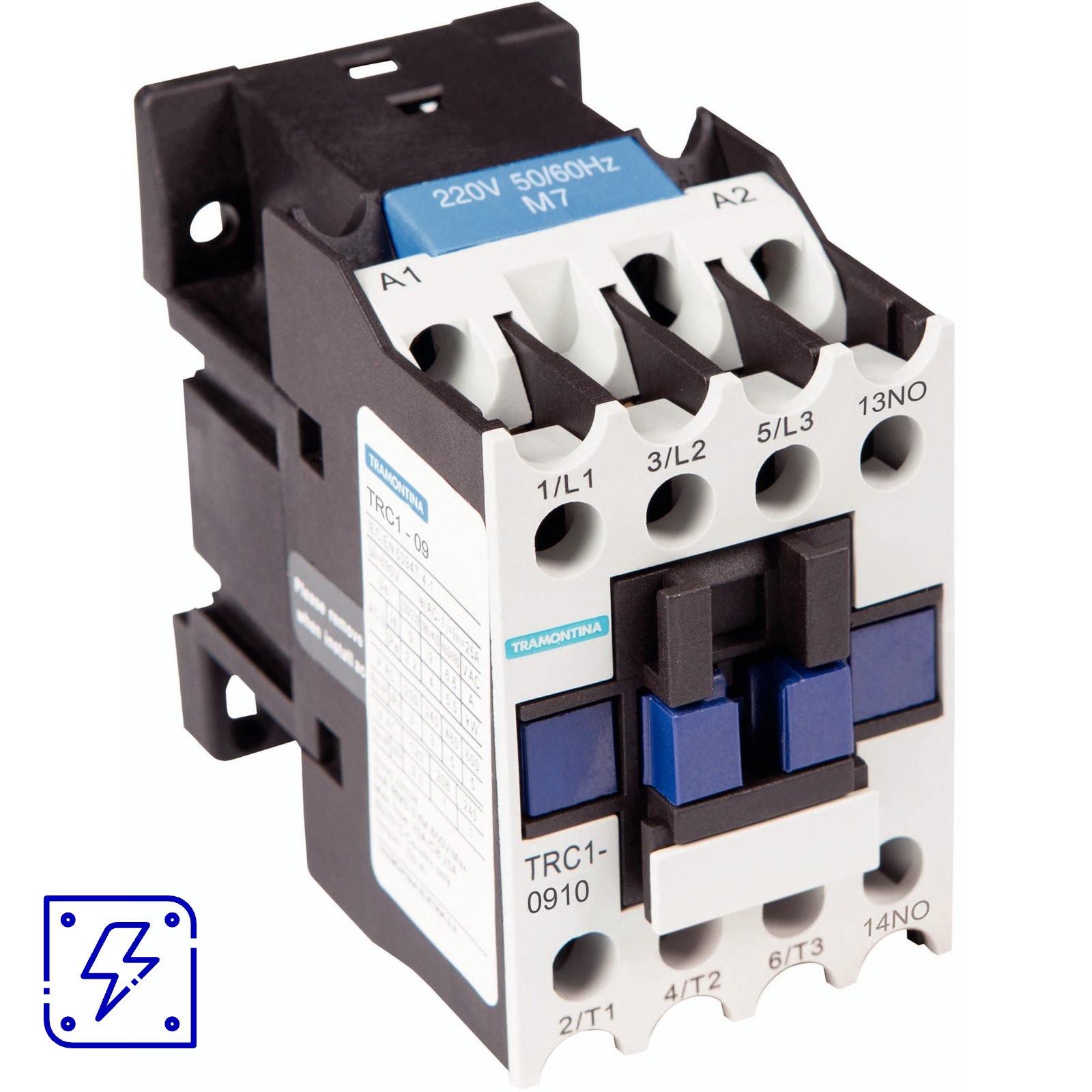 Contator Tripolar Tramontina TRC1-0910 9 A 220 Vca 1NA 1 UNIDADES EMB.MINIMA