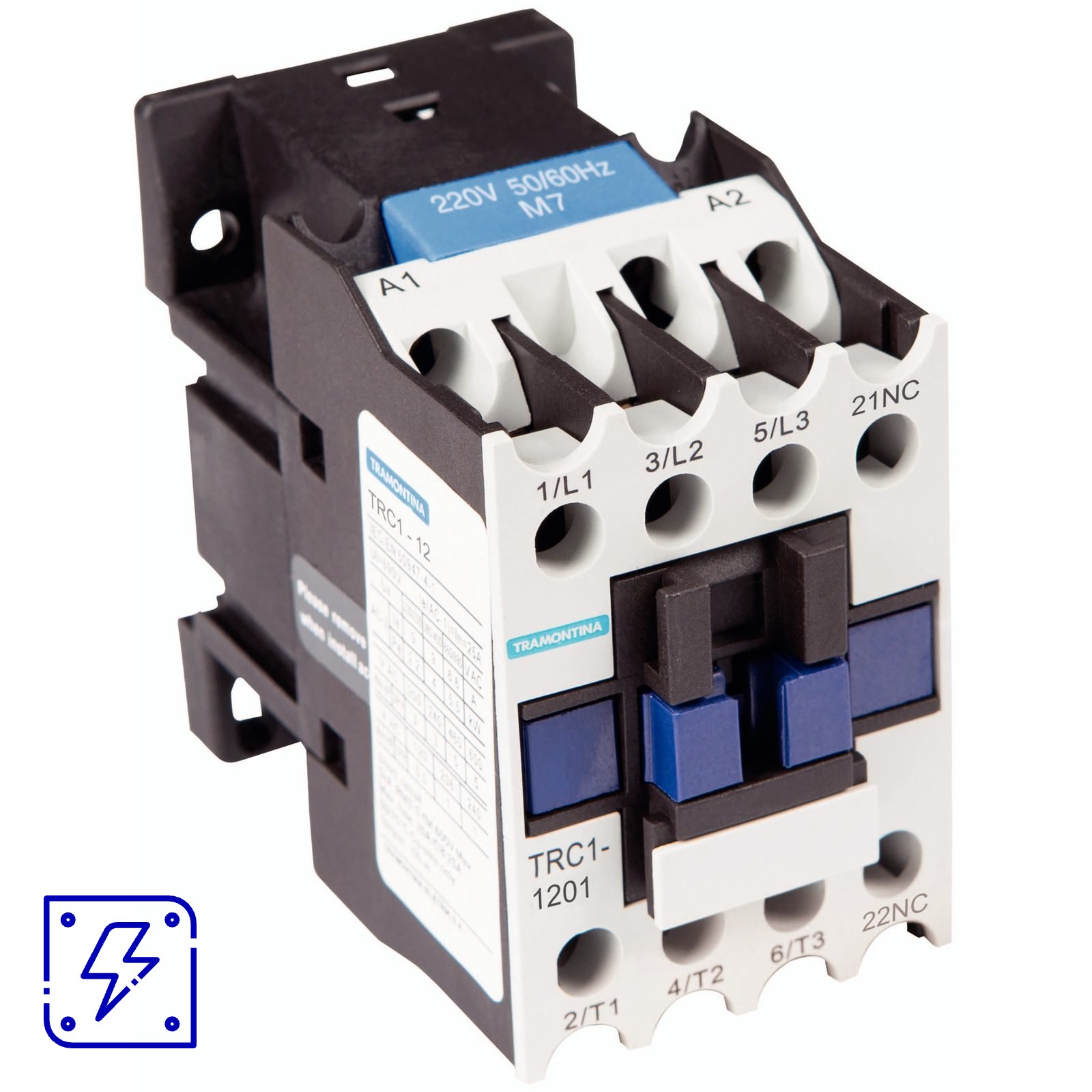 Contator Tripolar Tramontina TRC1-1201 12 A 220 Vca 1NF 1 UNIDADES EMB.MINIMA