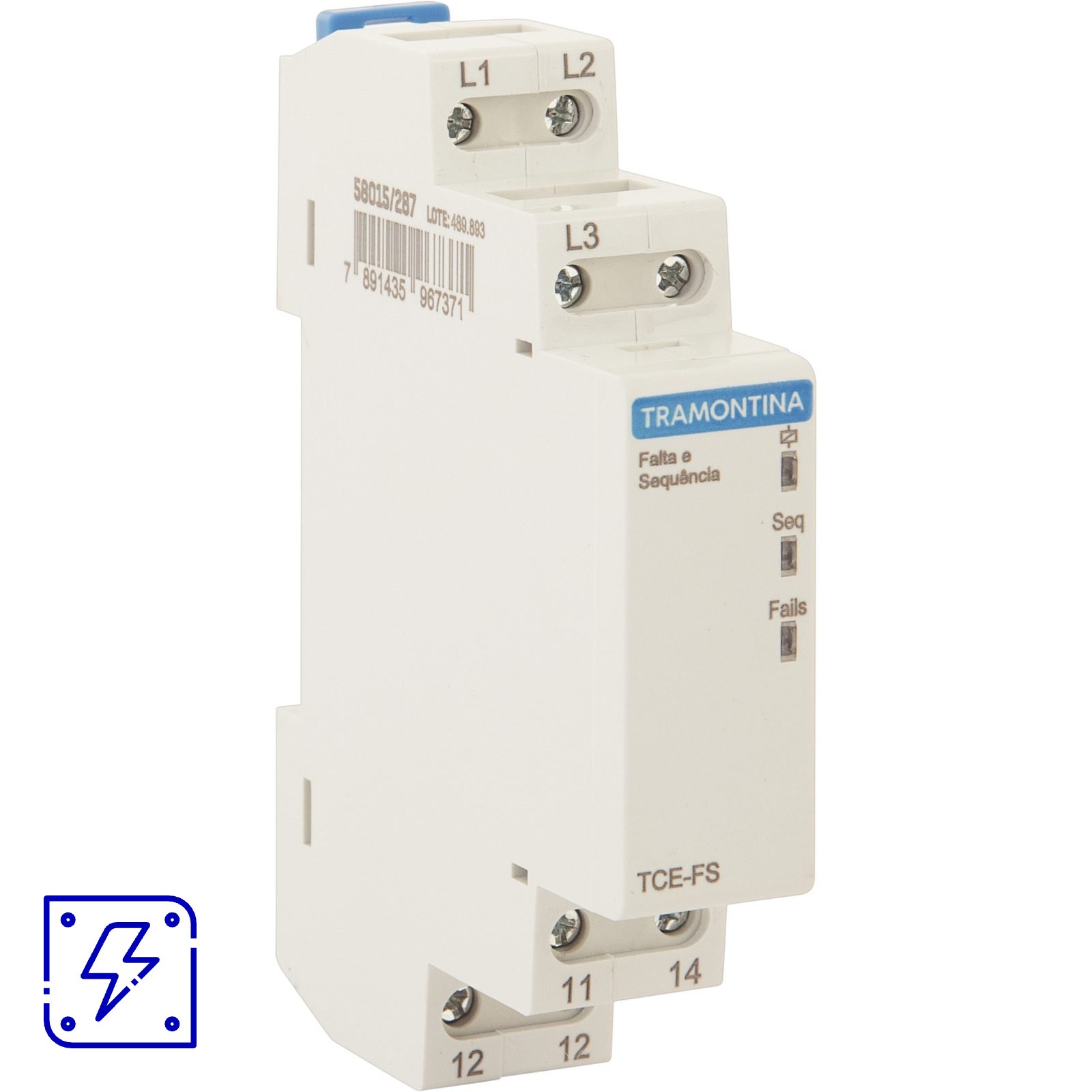 Relé de Monitoramento Tramontina Falta e Sequência de Fase a 208-480 V AC 8 A AC-1 ou 2 A AC-15 1 UNIDADES EMB.MINIMA