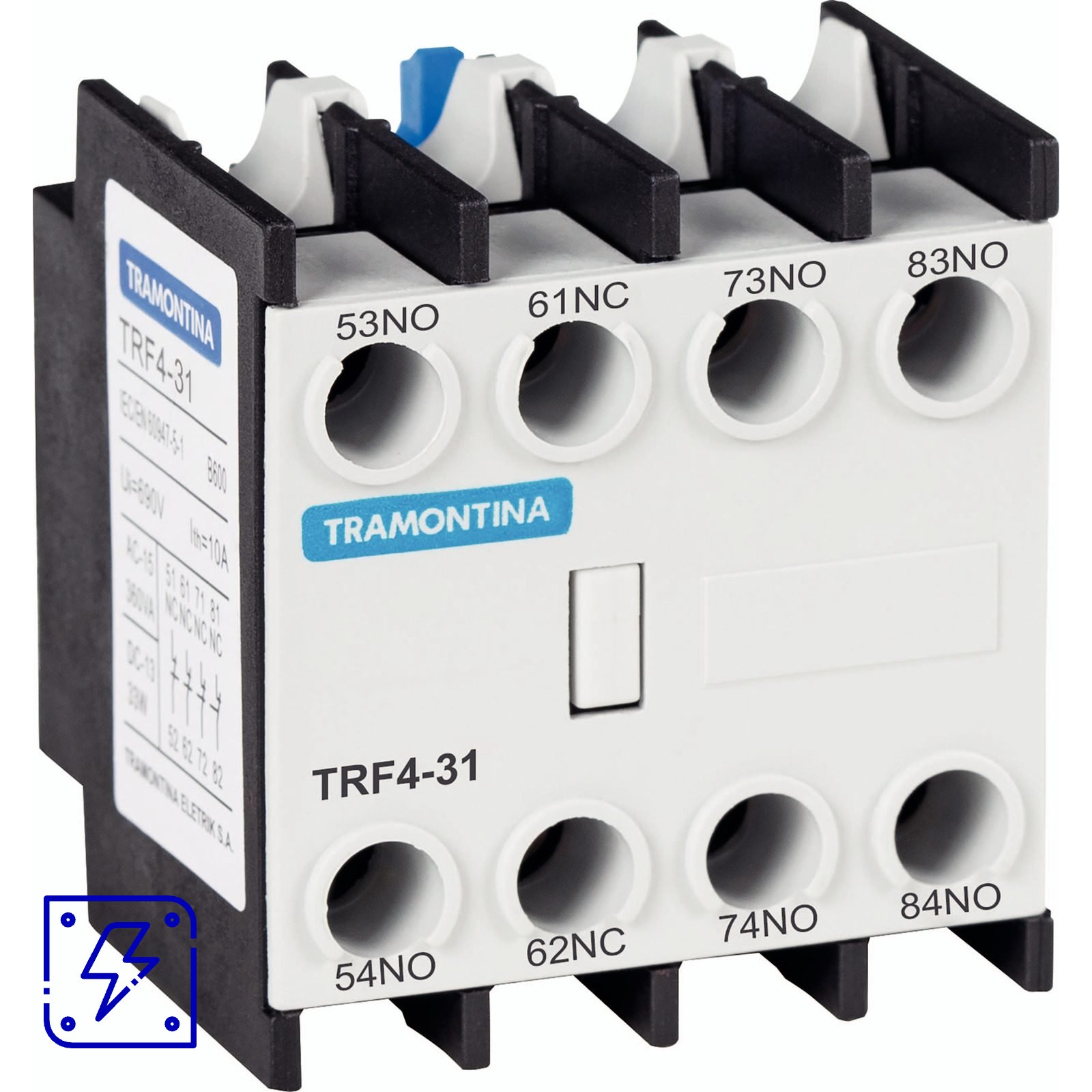 Contato Auxiliar Frontal para Contator Tramontina TRF4- 31 3NA+1NF 10 UNIDADES EMB.MINIMA