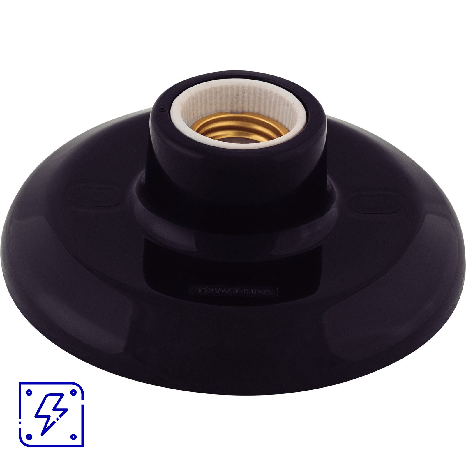 Plafon Tramontina E27 com Soquete de Porcelana 4 A 250 V Preto 20 UNIDADES EMB.MINIMA