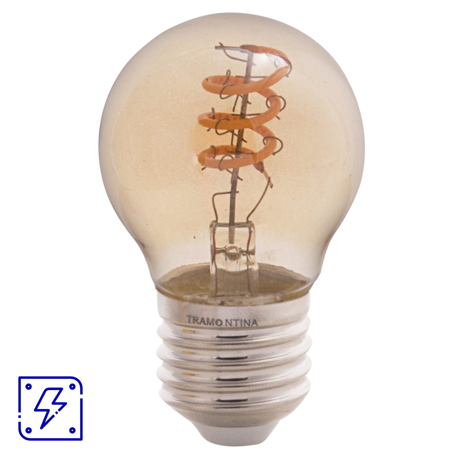 Lâmpada LED de Filamento Espiral Tramontina G45 4 W 2200 K Luz Amarela Âmbar 20 UNIDADES EMB.MINIMA