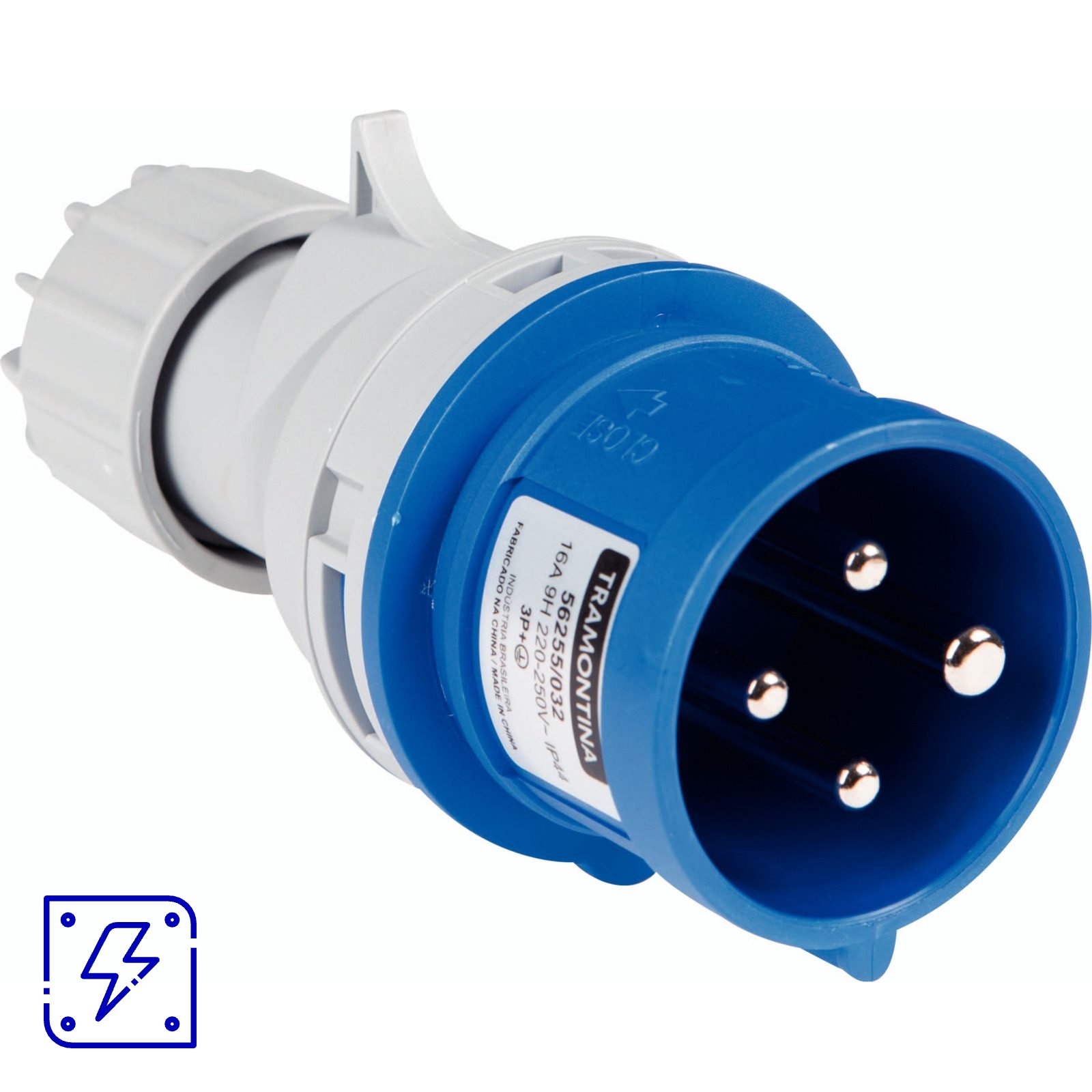 Plugue Móvel Industrial 3P+T 16 A 220-250 Vca 9 H Tramontina 10 UNIDADES EMB.MINIMA