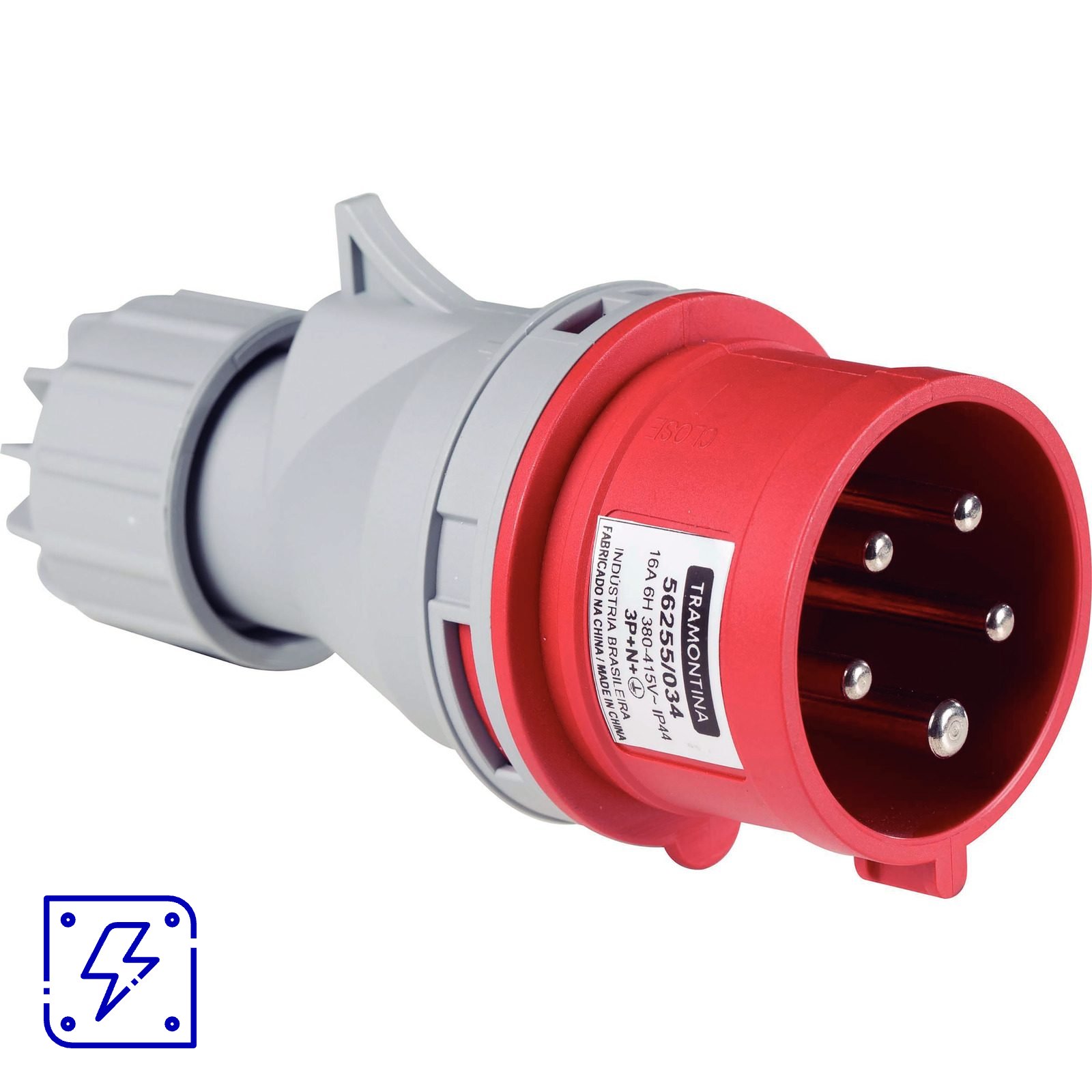 Plugue Móvel Industrial 3P+N+T 16 A 380-415 Vca 6 H Tramontina 10 UNIDADES EMB.MINIMA