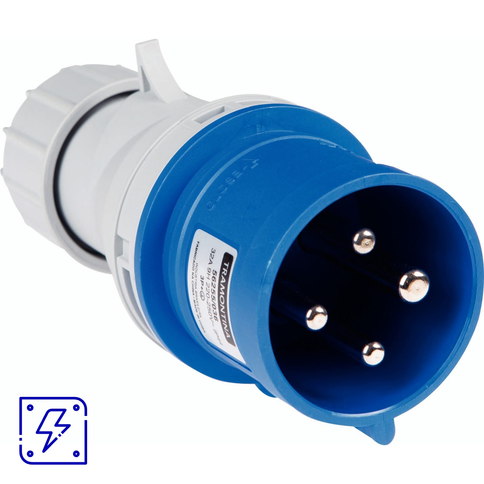 Plugue Móvel Industrial 3P+T 32 A 220-250 Vca 9 H Tramontina 10 UNIDADES EMB.MINIMA