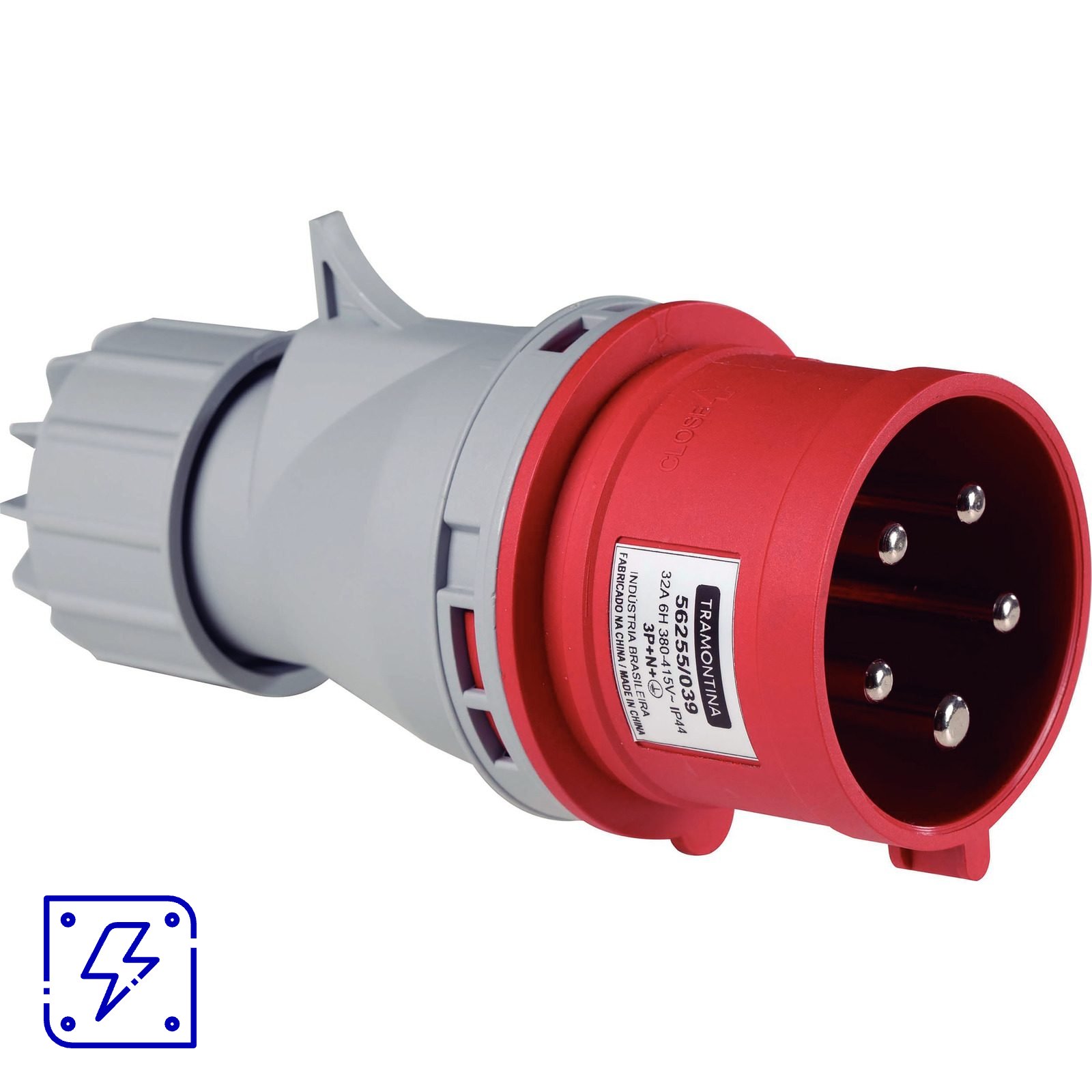 Plugue Móvel Industrial 3P+N+T 32 A 380-415 Vca 6 H Tramontina 10 UNIDADES EMB.MINIMA