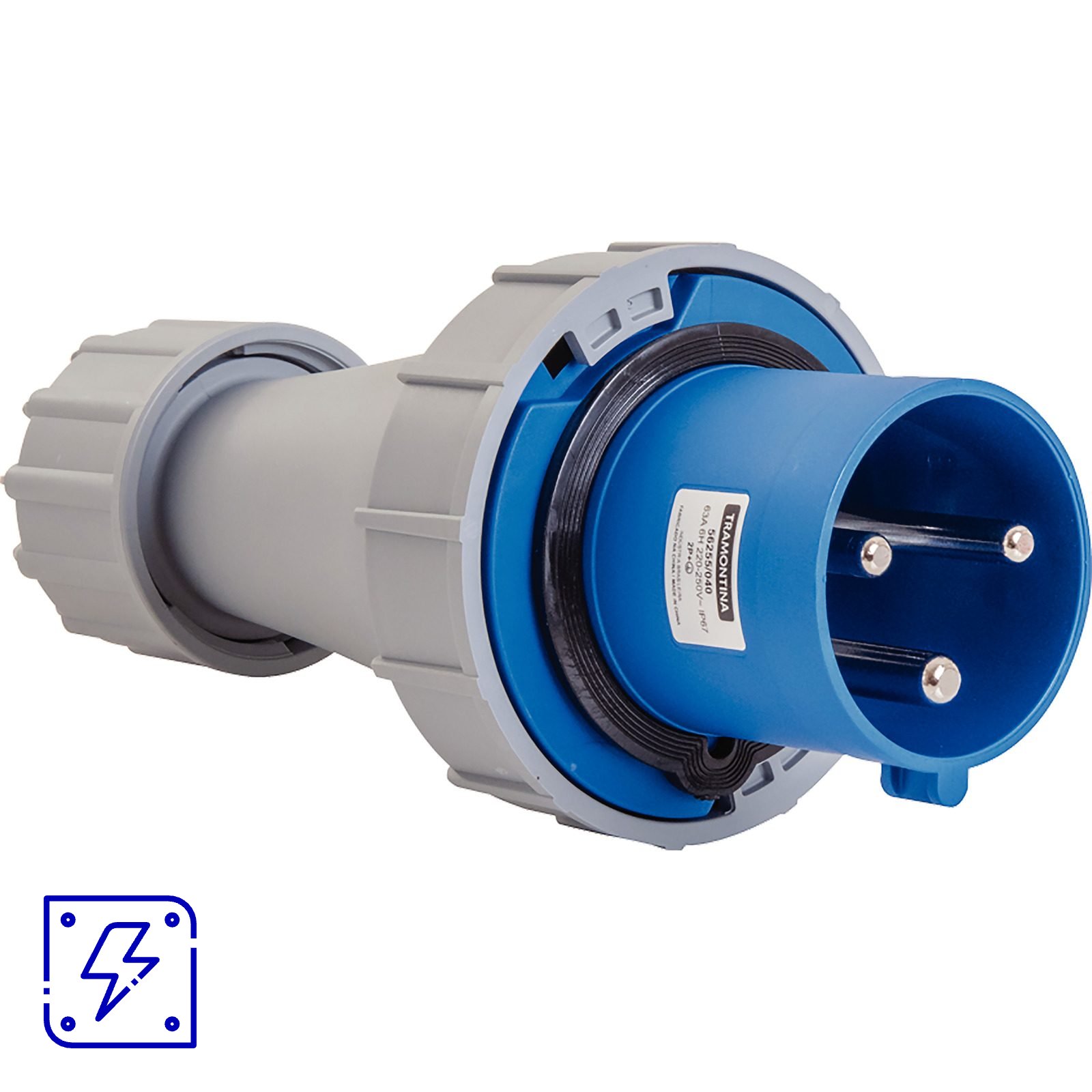 Plugue Móvel Industrial 2P+T 63 A 220-250 Vca 6 H Tramontina 10 UNIDADES EMB.MINIMA