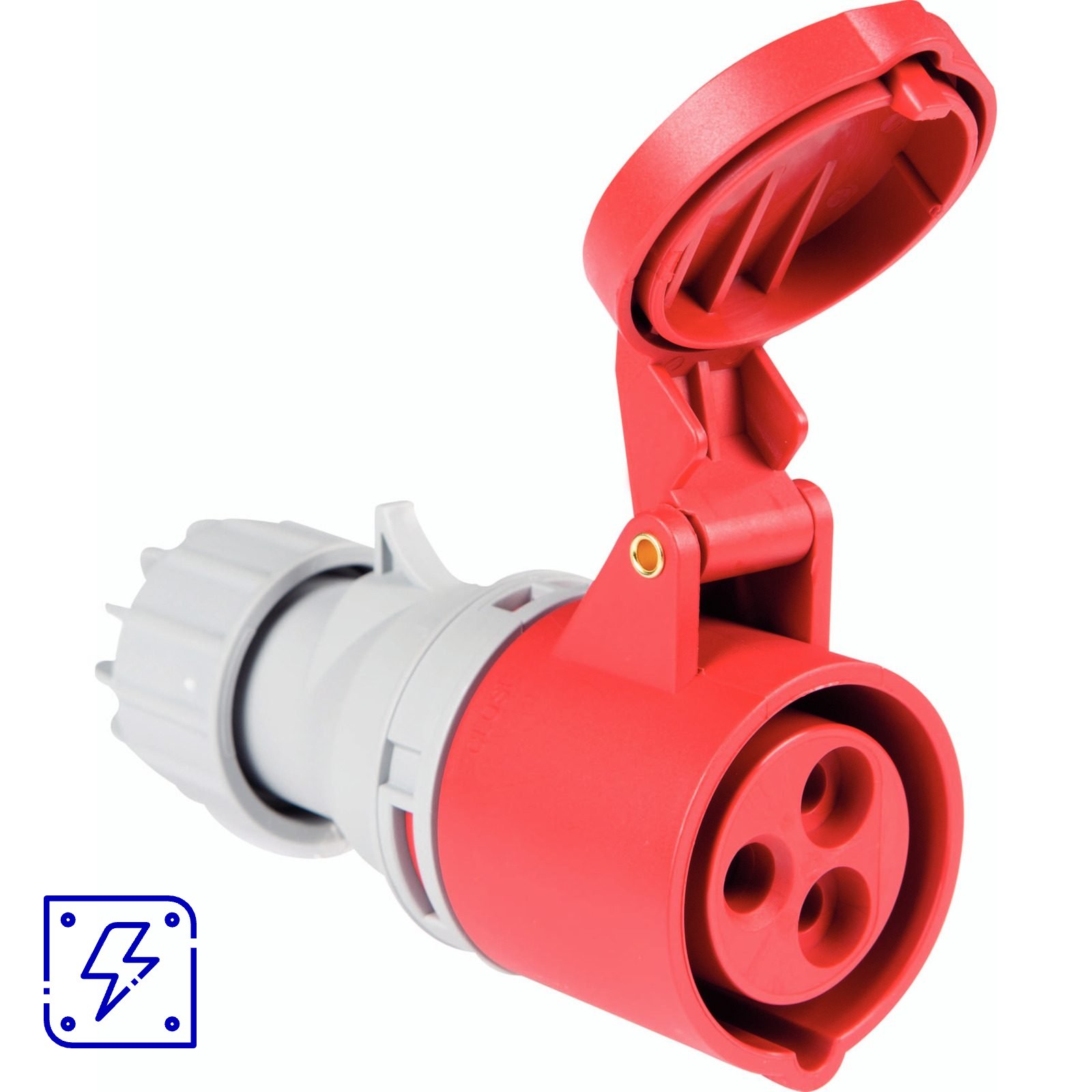 Tomada de Acoplamento Industrial 2P+T 16 A 380-415 Vca 9 H Tramontina 10 UNIDADES EMB.MINIMA