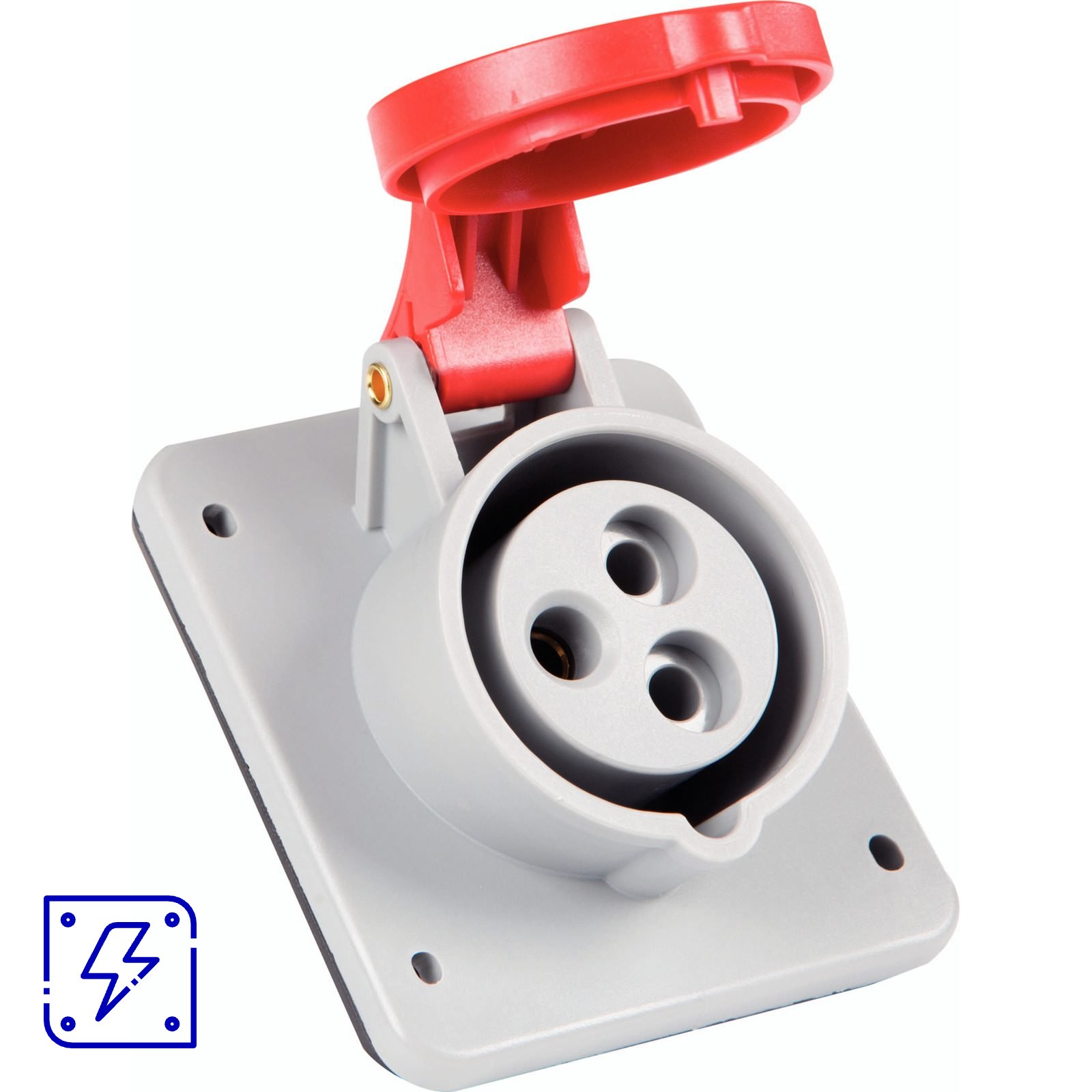 Tomada de Embutir Industrial 2P+T 16 A 380-415 Vca 9 H Tramontina 10 UNIDADES EMB.MINIMA