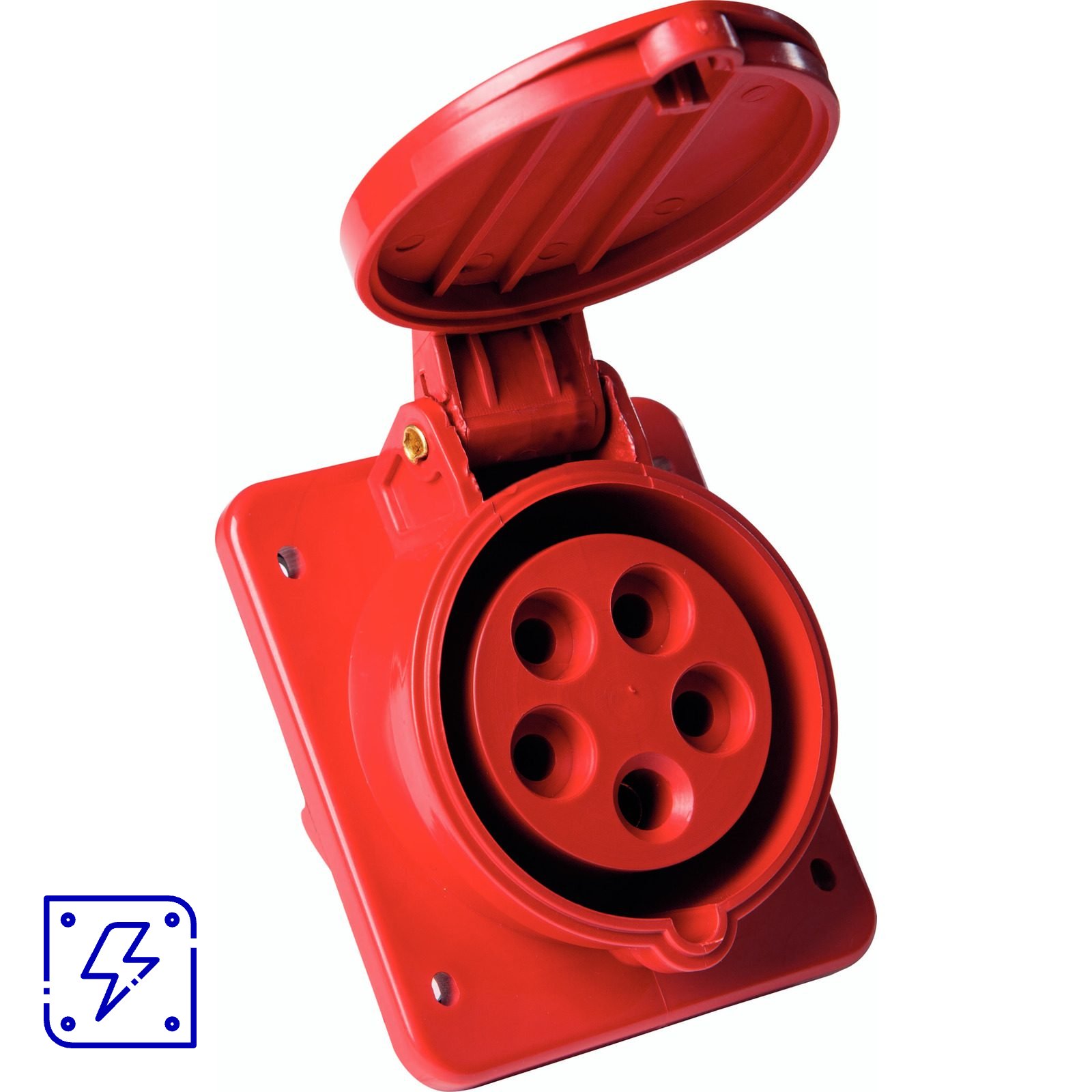 Tomada de Embutir Industrial 3P+N+T 16 A 380-415 Vca 6 H Tramontina 10 UNIDADES EMB.MINIMA