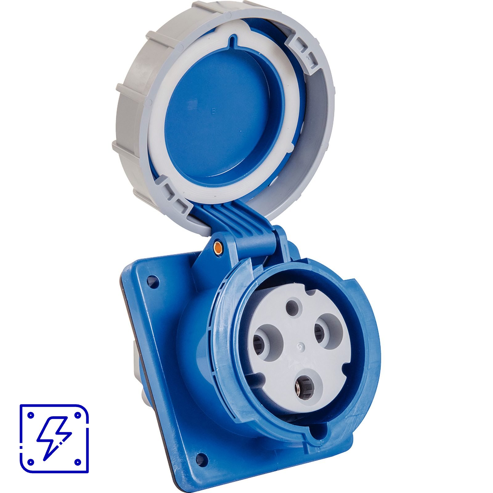Tomada de Embutir Industrial 2P+T 63 A 220-250 Vca 6 H Tramontina 2 UNIDADES EMB.MINIMA