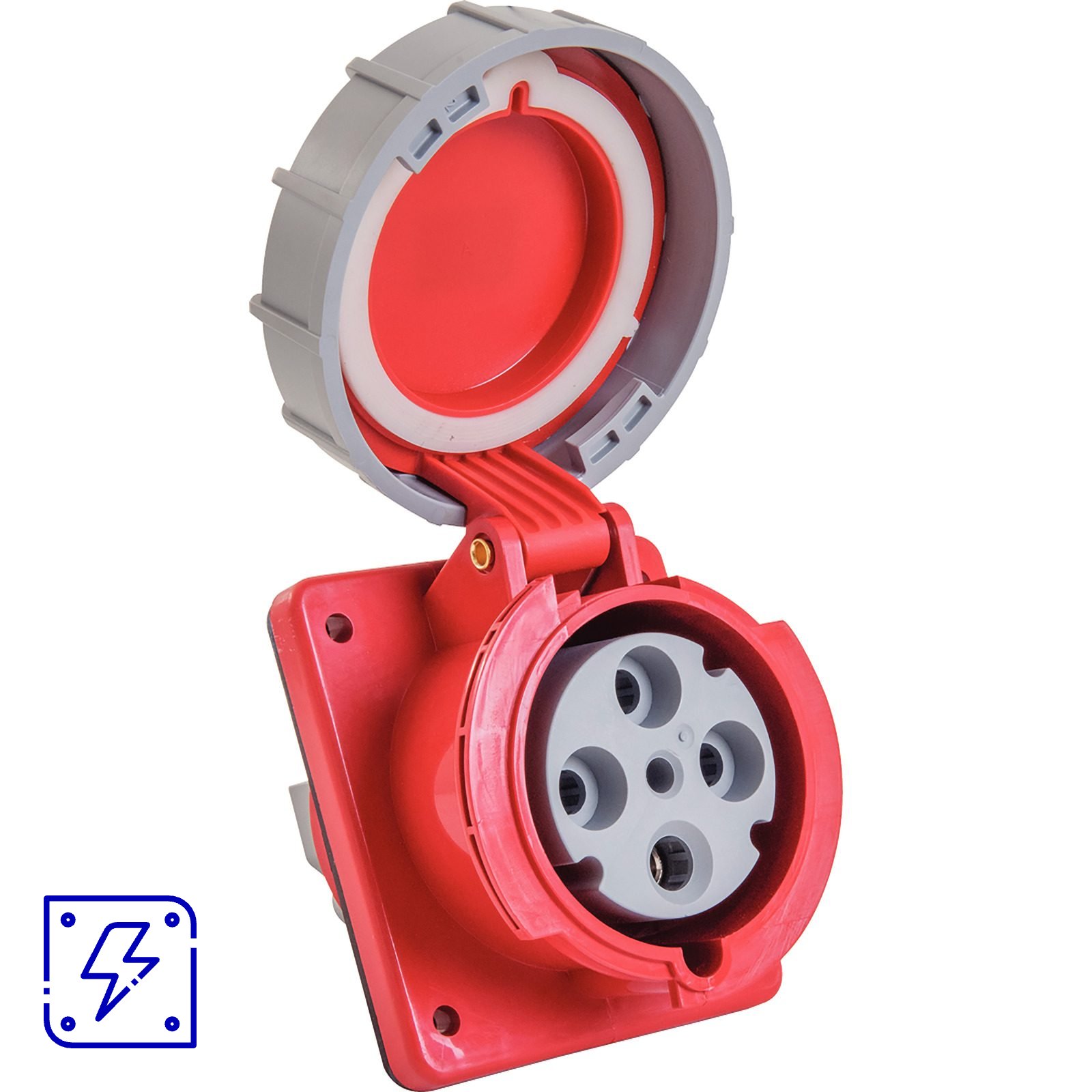 Tomada de Embutir Industrial 3P+T 63 A 380-415 Vca 6 H Tramontina 2 UNIDADES EMB.MINIMA