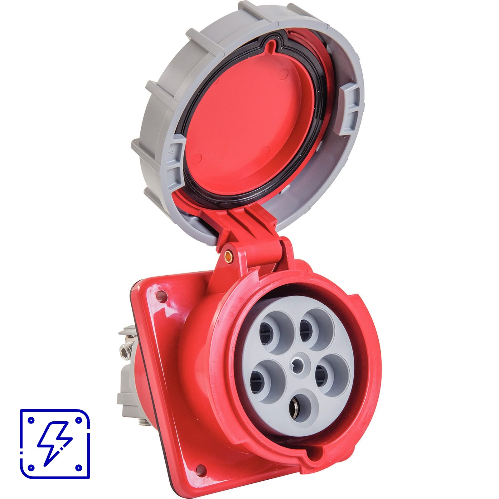 Tomada de Embutir Industrial 3P+N+T 125 A 380-415 Vca 6 H Tramontina 2 UNIDADES EMB.MINIMA