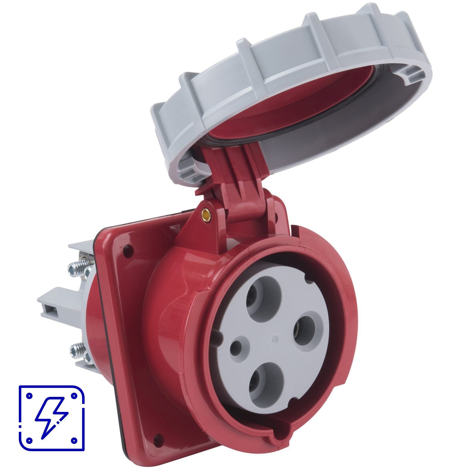Tomada de Embutir Tramontina 2P+T 125 A 380-415 V 06h IP67 2 UNIDADES EMB.MINIMA