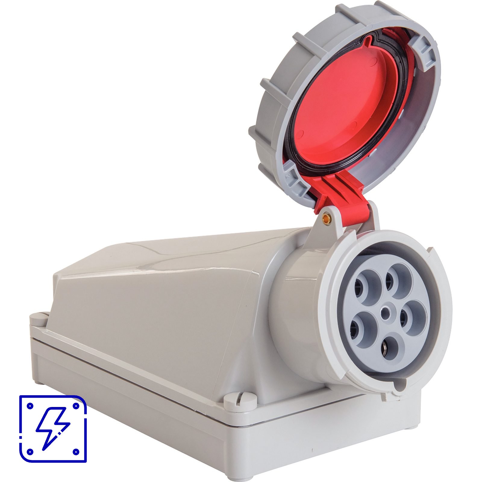 Tomada de Sobrepor Industrial 3P+N+T 125vA 380-415 Vca 6 H Tramontina 1 UNIDADES EMB.MINIMA