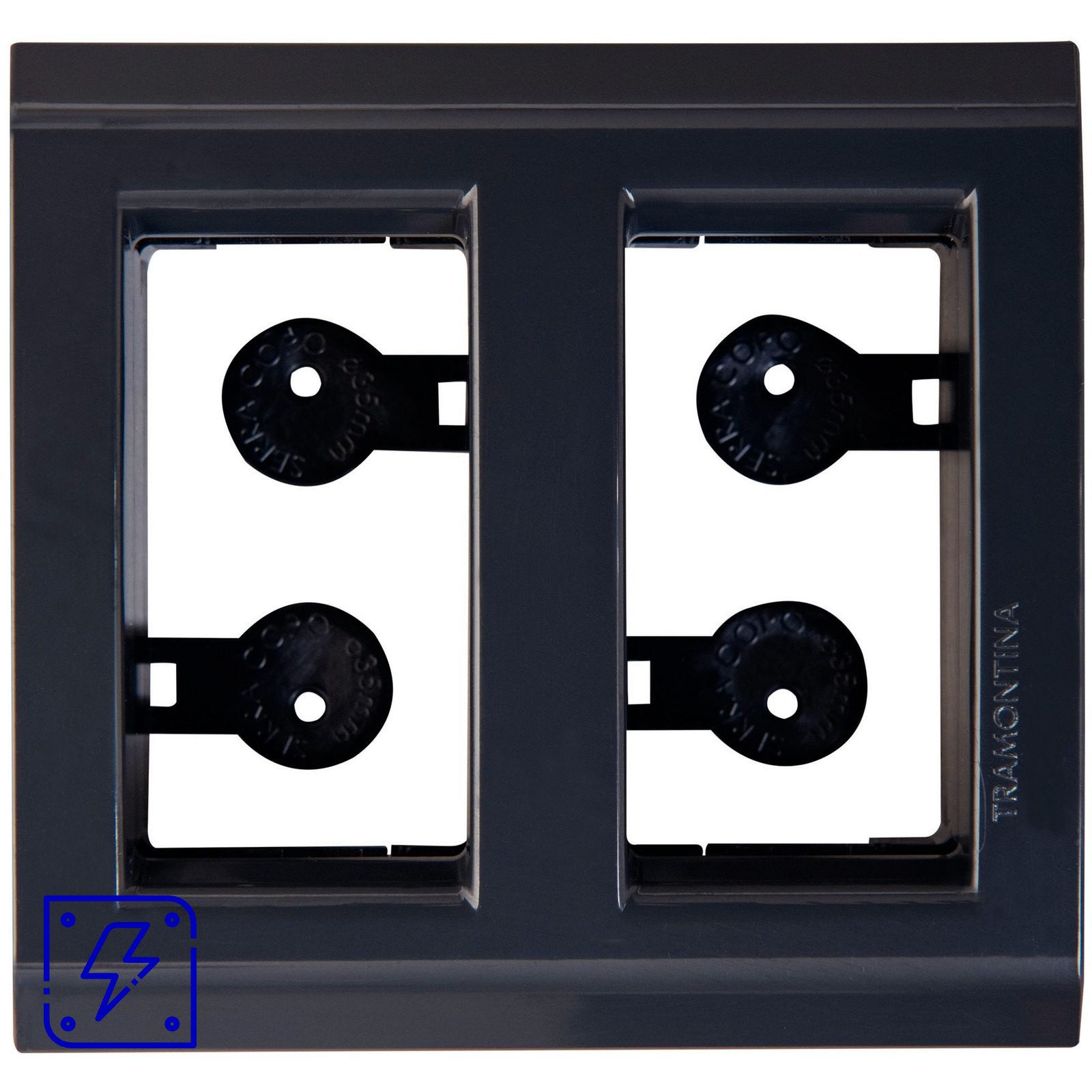Placa para Móvel 2 Postos Tramontina Liz Grafite 20 UNIDADES EMB.MINIMA