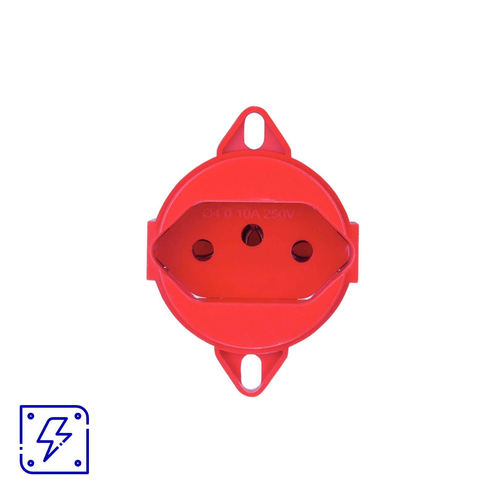 Tomada 2P+T Tramontina 10 A 250 V Vermelha 20 UNIDADES EMB.MINIMA