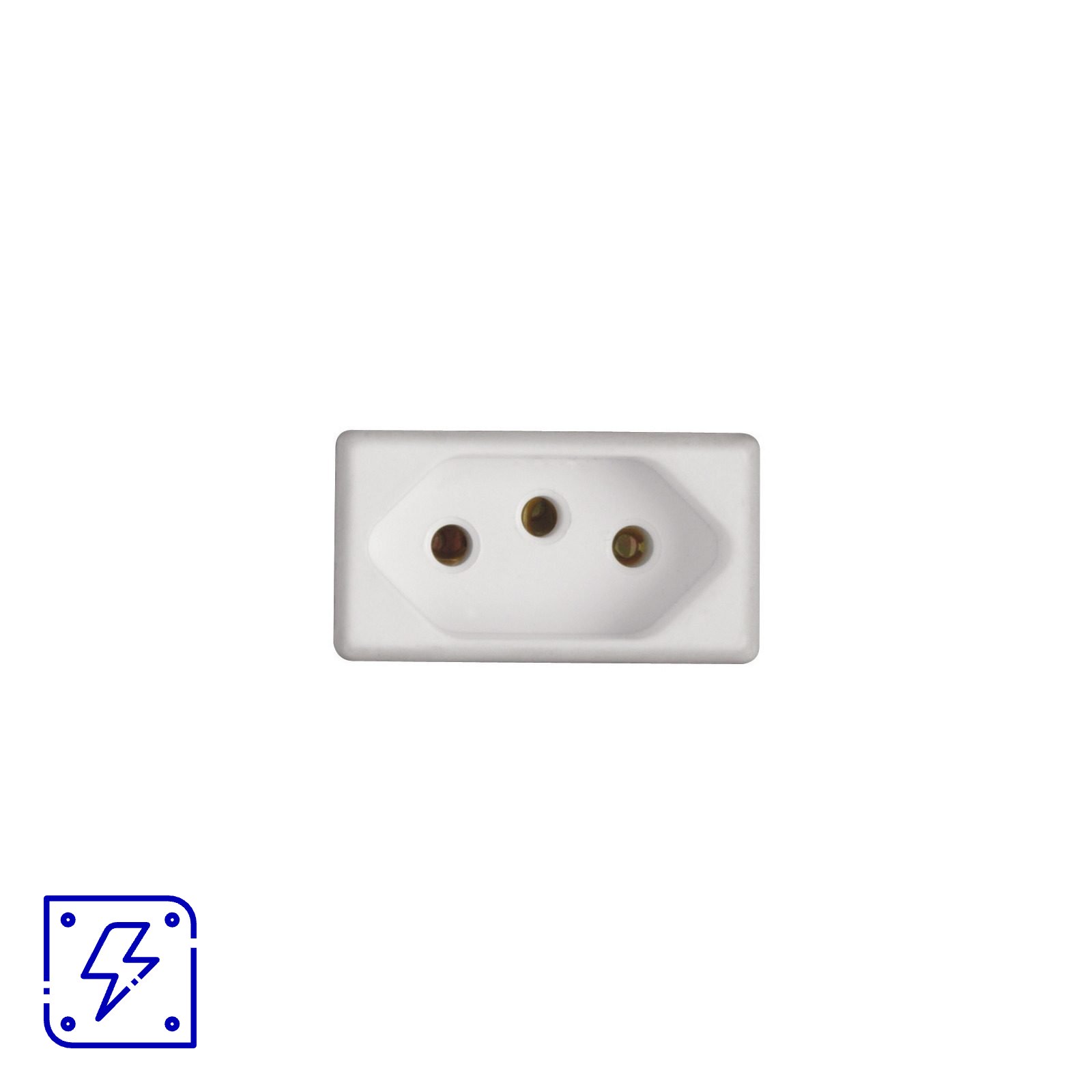 Tomada 2P+T 10A/250V Branco 50 UNIDADES EMB.MINIMA