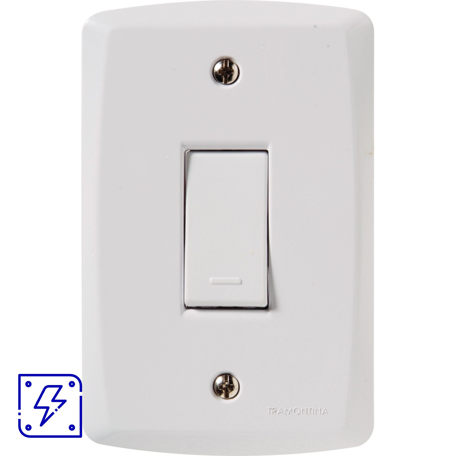 Conjunto 4x2 com 1 Interruptor Simples 10 A 250 V Tramontina Lux2 Branco 120 UNIDADES EMB.MINIMA