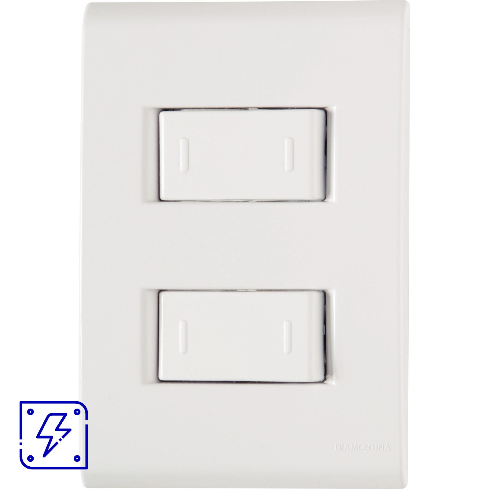 Conjunto 4x2 com 2 Interruptores Paralelos Tramontina Liz 10 A 250 V Branco 10 UNIDADES EMB.MINIMA