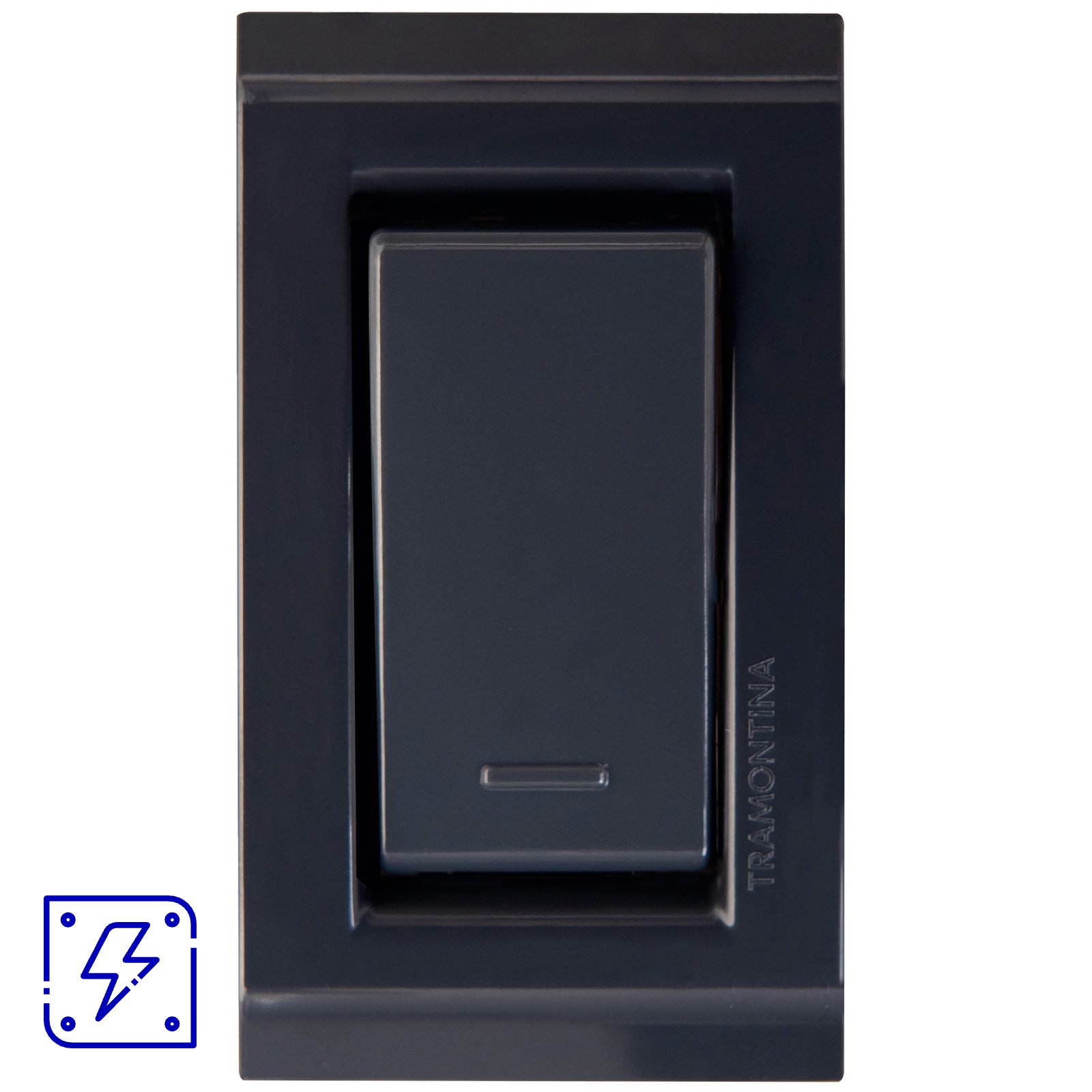 Conjunto para Móvel 1 Interruptor Simples 10 A Tramontina Liz Grafite 10 UNIDADES EMB.MINIMA
