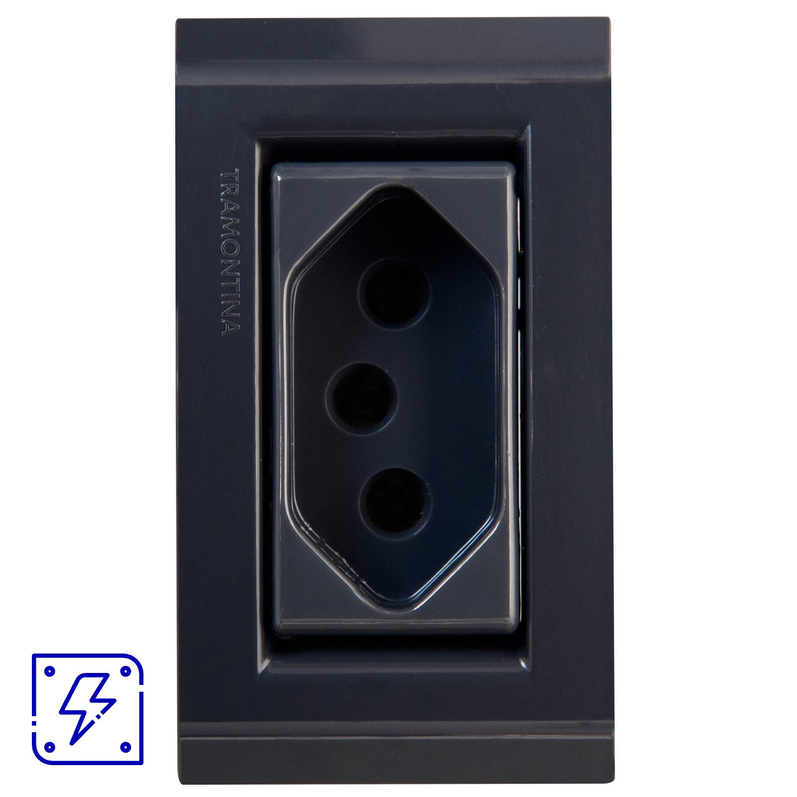 Conjunto para Móvel 1 Tomada 2P+T 20 A Tramontina Liz Grafite 10 UNIDADES EMB.MINIMA