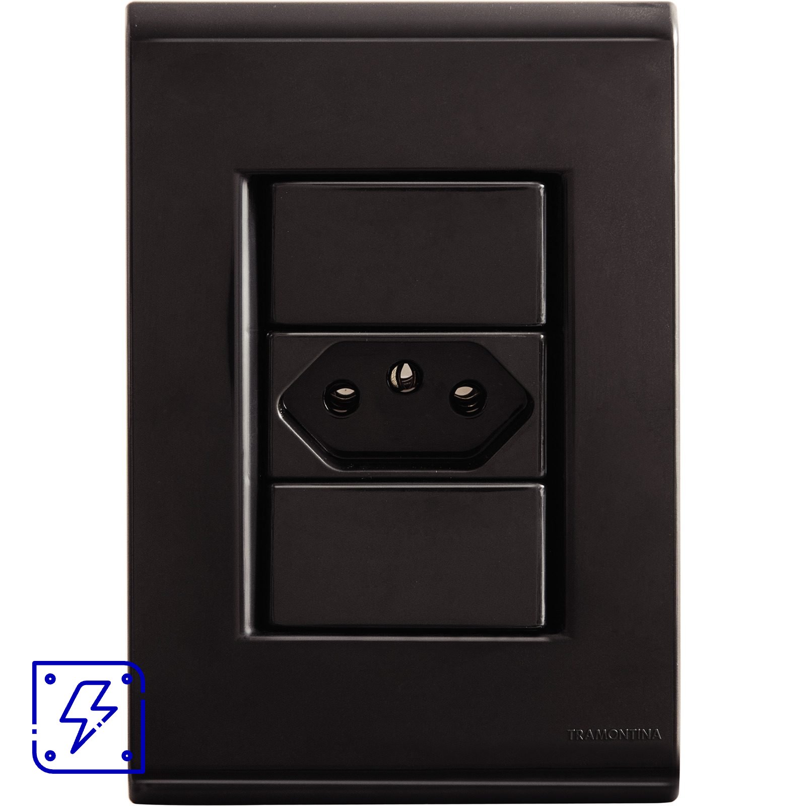 Conjunto 4x2 com 1 Tomada 2P+T 20 A 250 V Tramontina Liz Grafite 10 UNIDADES EMB.MINIMA