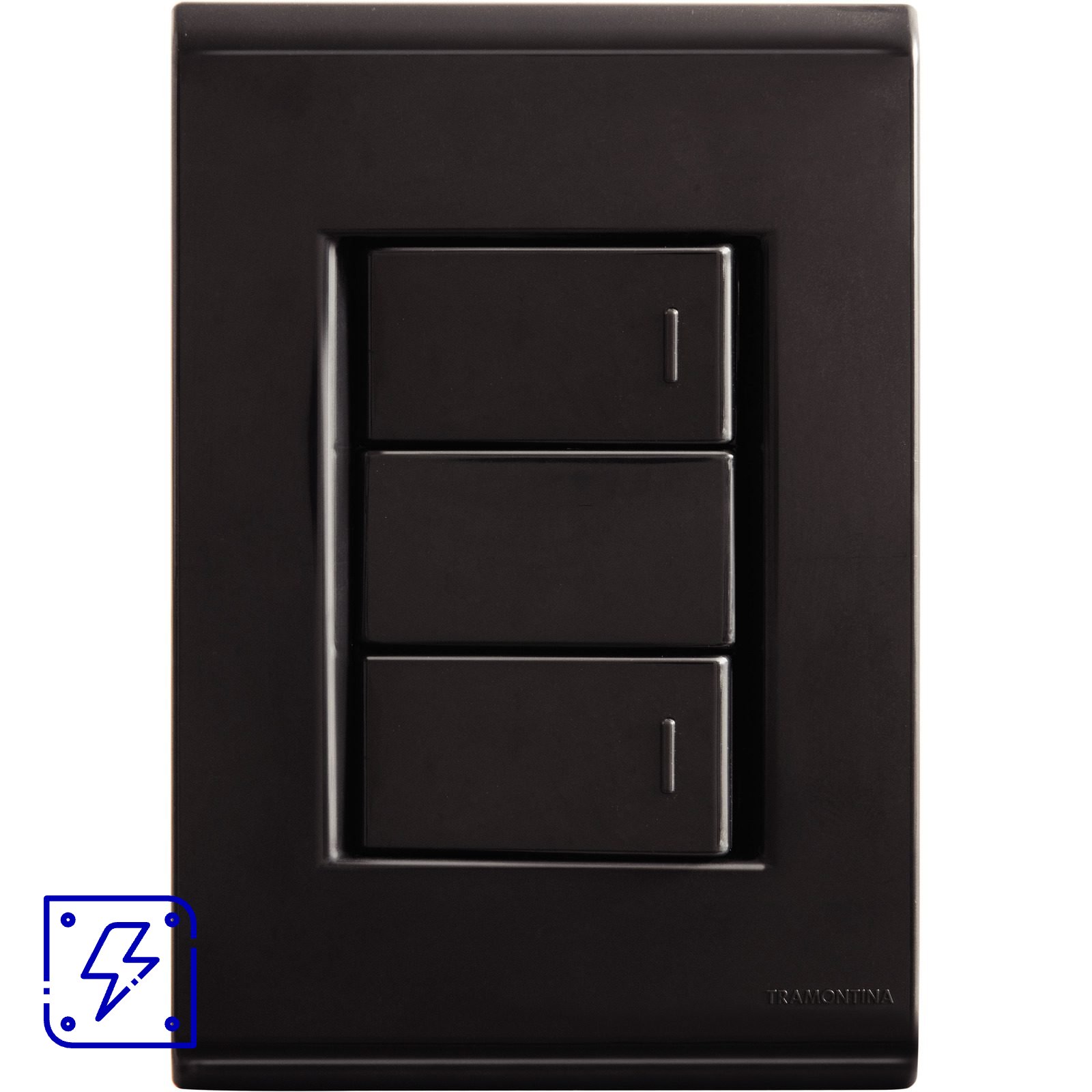 Conjunto 4x2 com 2 Interruptores Simples 10 A 250 V Tramontina Liz Grafite 10 UNIDADES EMB.MINIMA