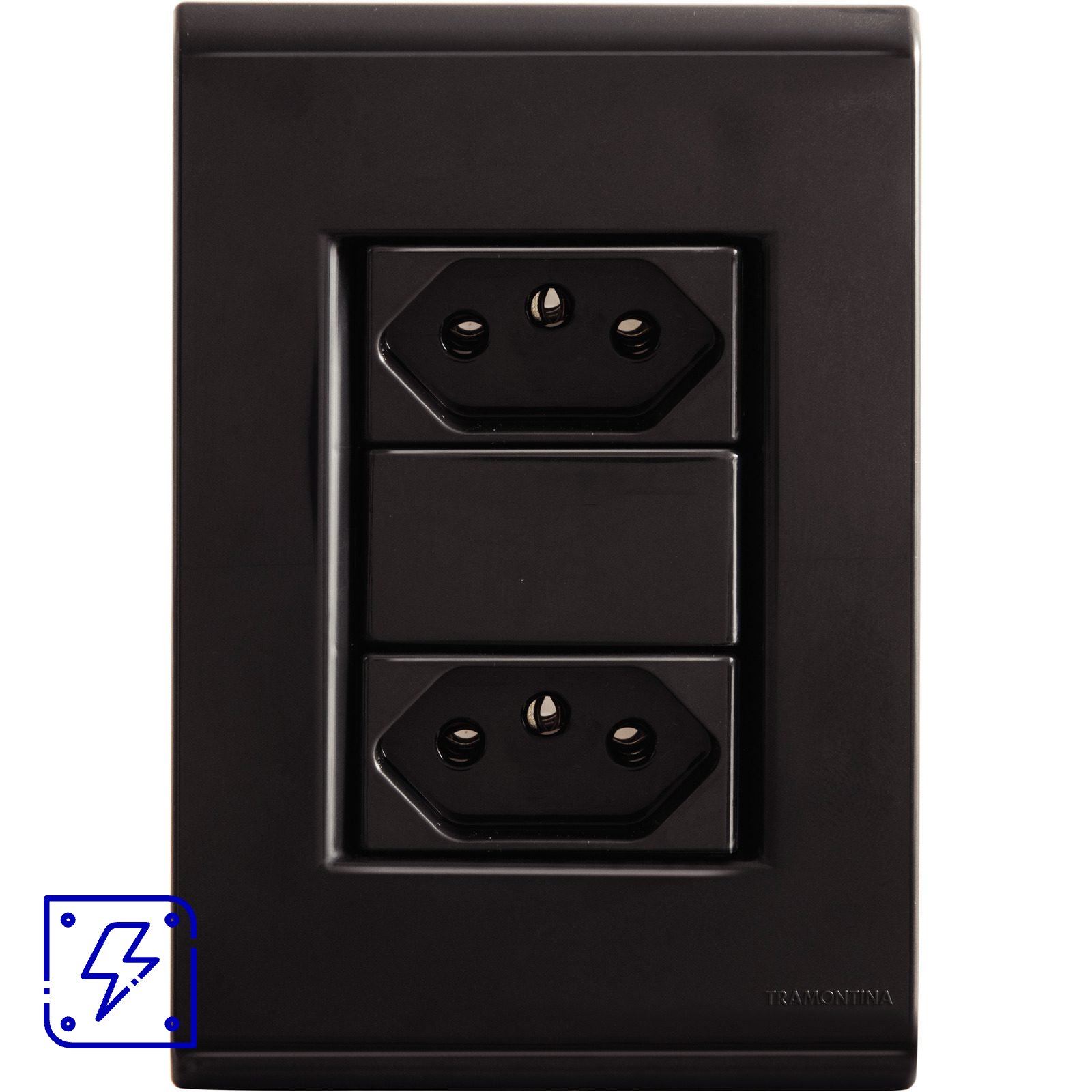 Conjunto 4x2 com 2 Tomadas 2P+T 20 A 250 V Tramontina Liz Grafite 10 UNIDADES EMB.MINIMA