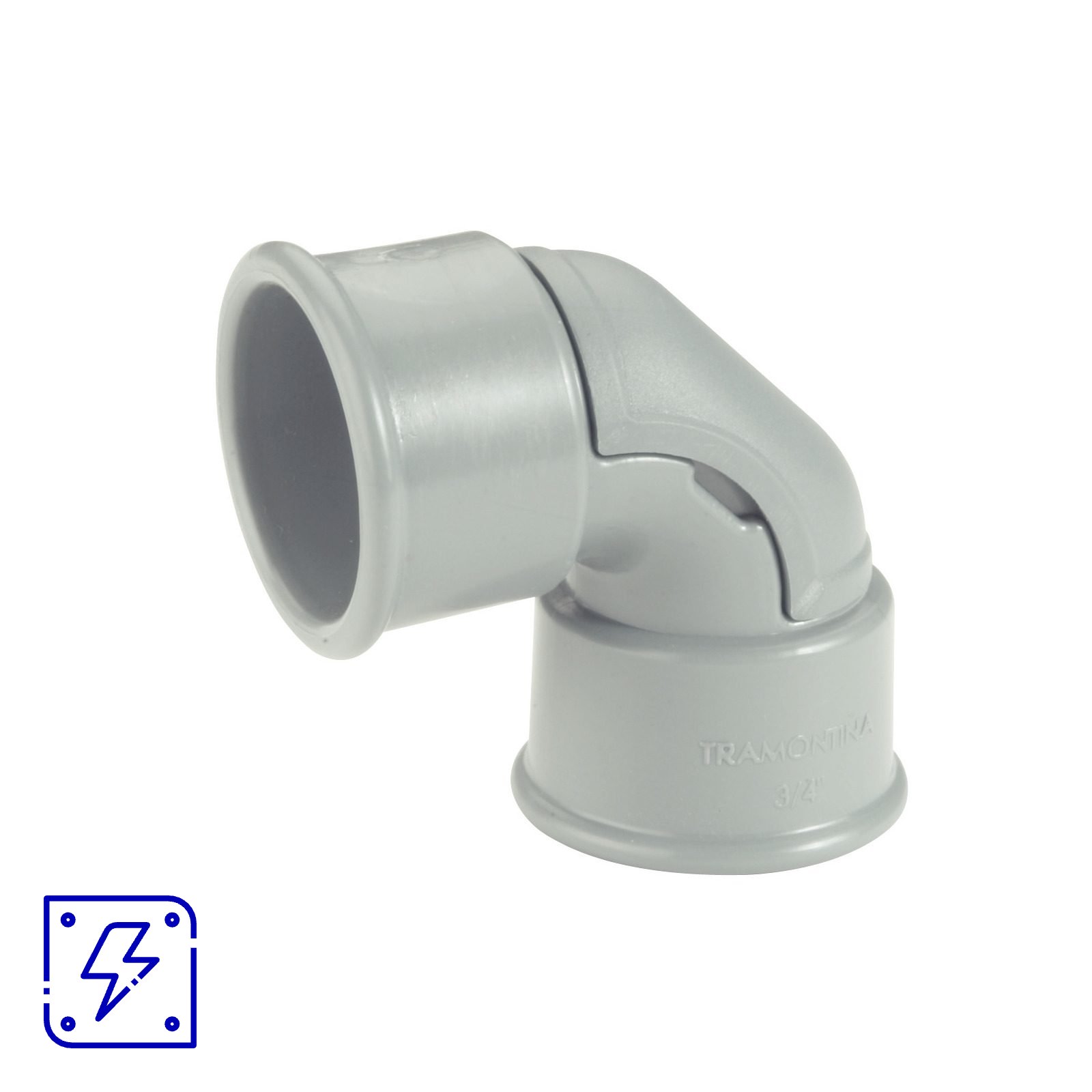 Cotovelo 90° com Janela para Inspeção 1/2" Tramontina Cinza 50 UNIDADES EMB.MINIMA