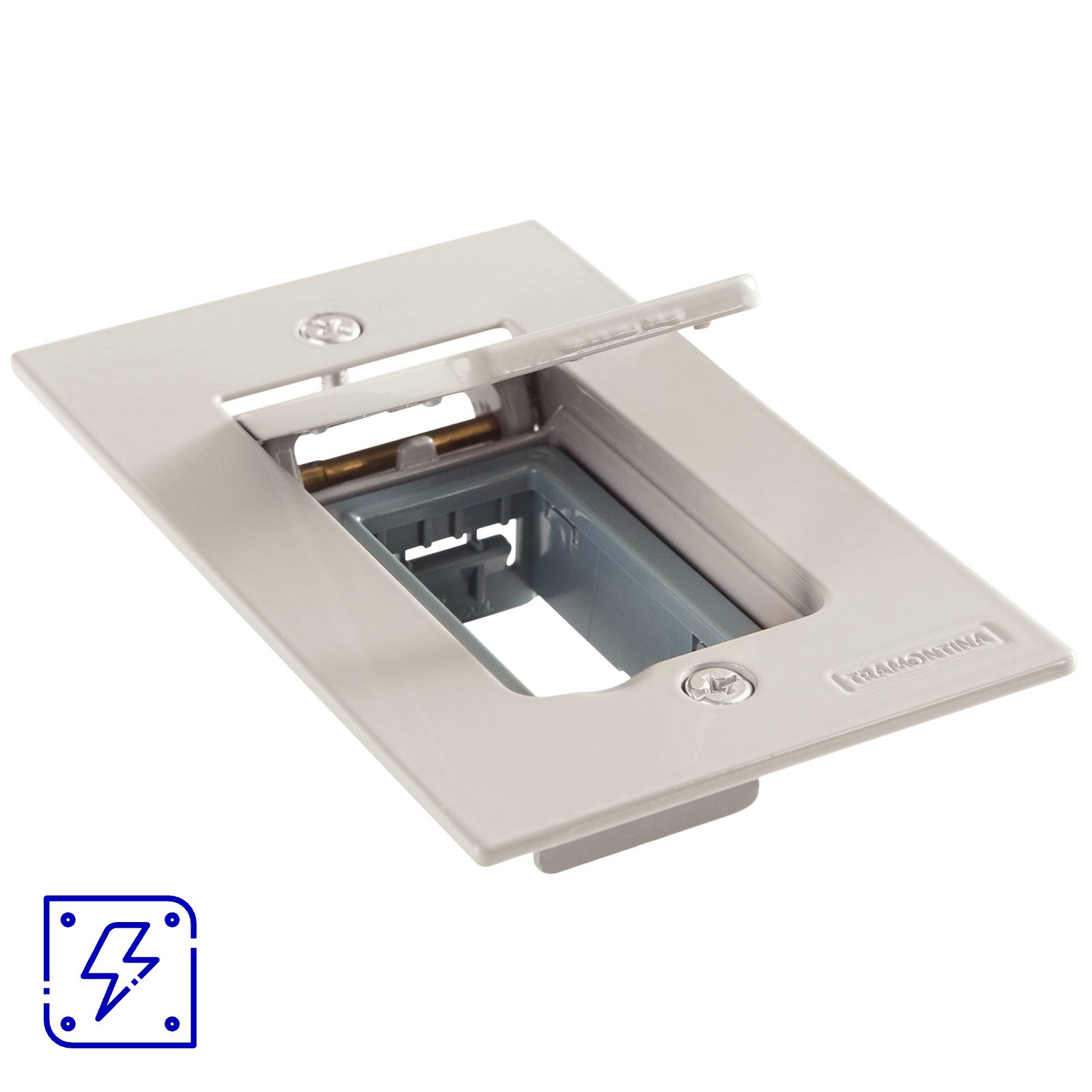 Tampa 1 Posto 4x2 para Piso Tramontina Modular Cinza 12 UNIDADES EMB.MINIMA