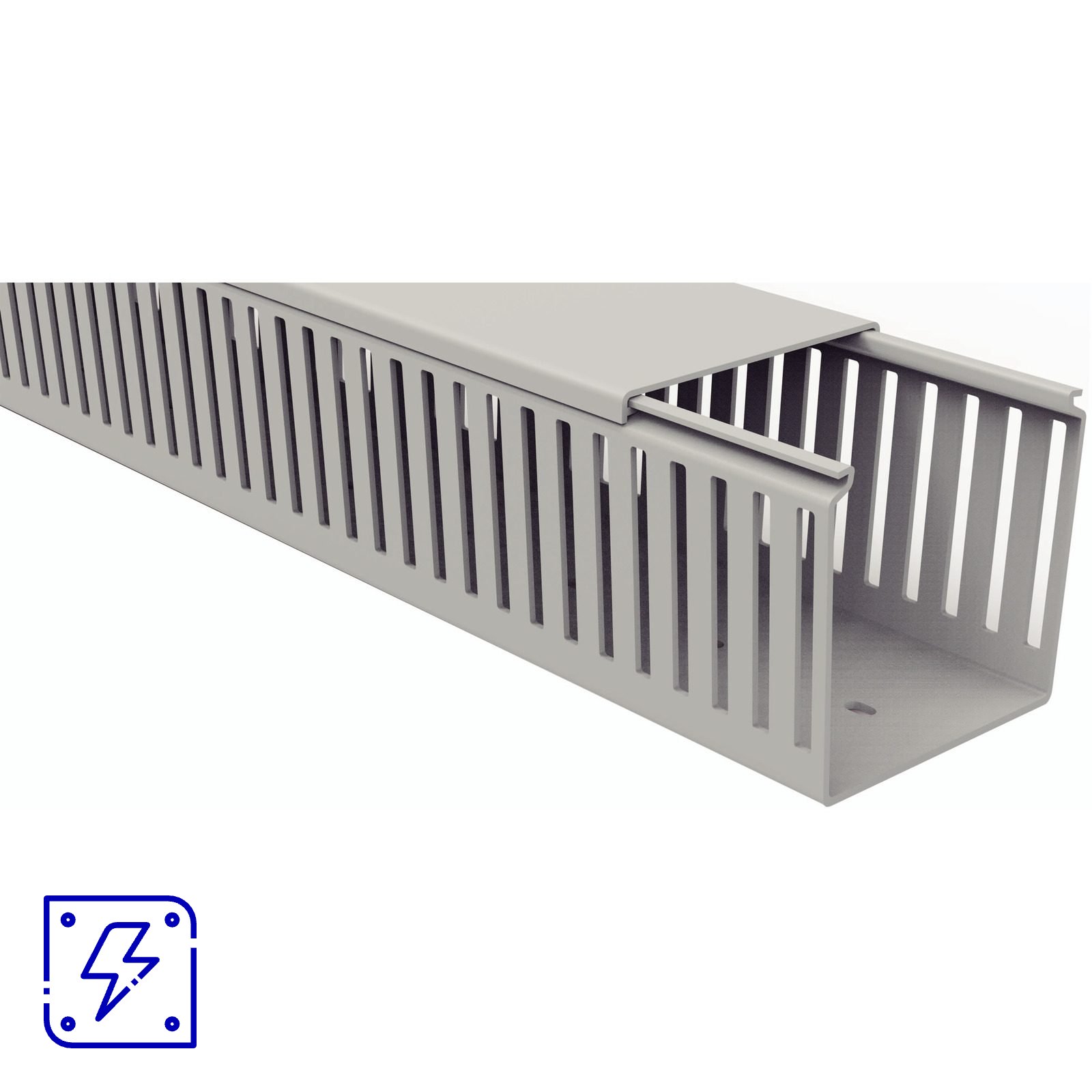 Canaleta para Painel Tramontina Semiaberta Cinza 80x80x2000 mm 4 UNIDADES EMB.MINIMA