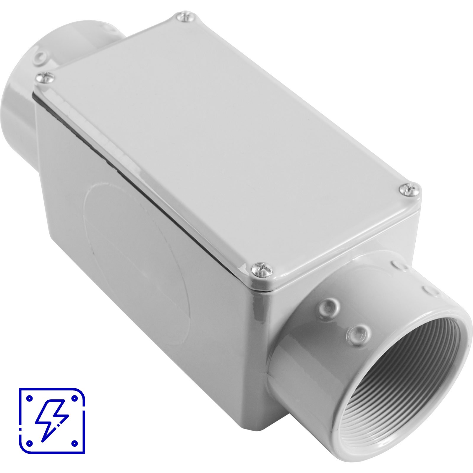 Condulete Fixo 2.1/2" Tipo C Tramontina com Rosca BSP com Tampa e com Pintura Eletrostática 2 UNIDADES EMB.MINIMA