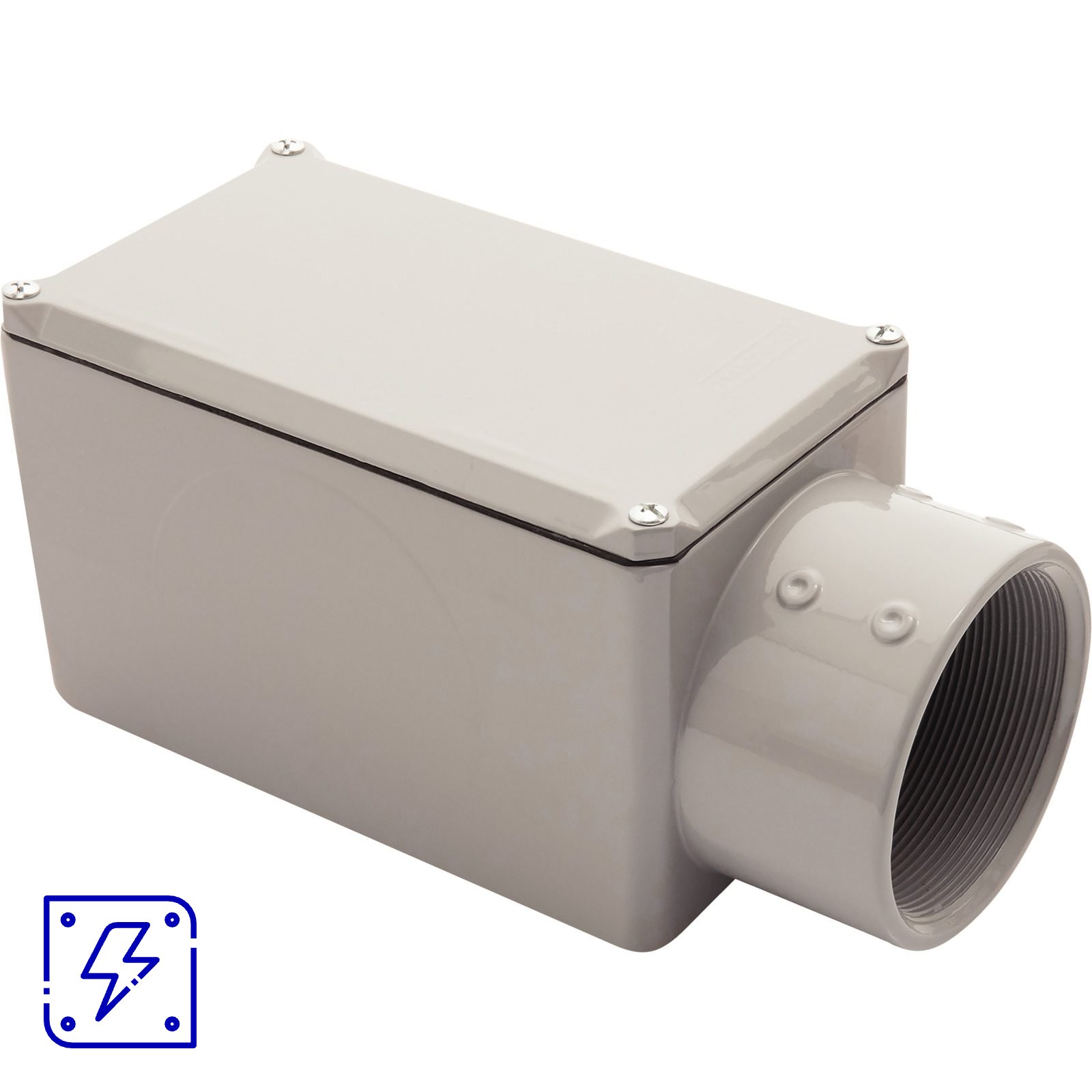 Condulete Fixo 2.1/2" Tramontina Tipo E com Tampa com Rosca BSP e com Pintura Eletrostática 2 UNIDADES EMB.MINIMA