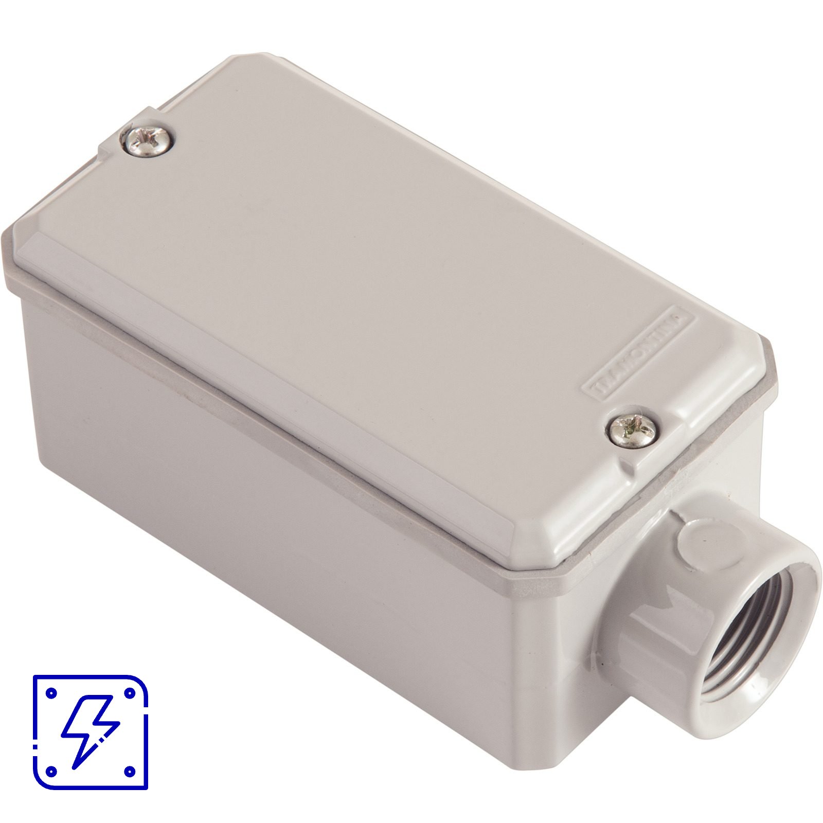 Condulete Fixo Tramontina Tipo E Rosca NPT 3/4" Com Tampa Com Pintura Cinza 12 UNIDADES EMB.MINIMA