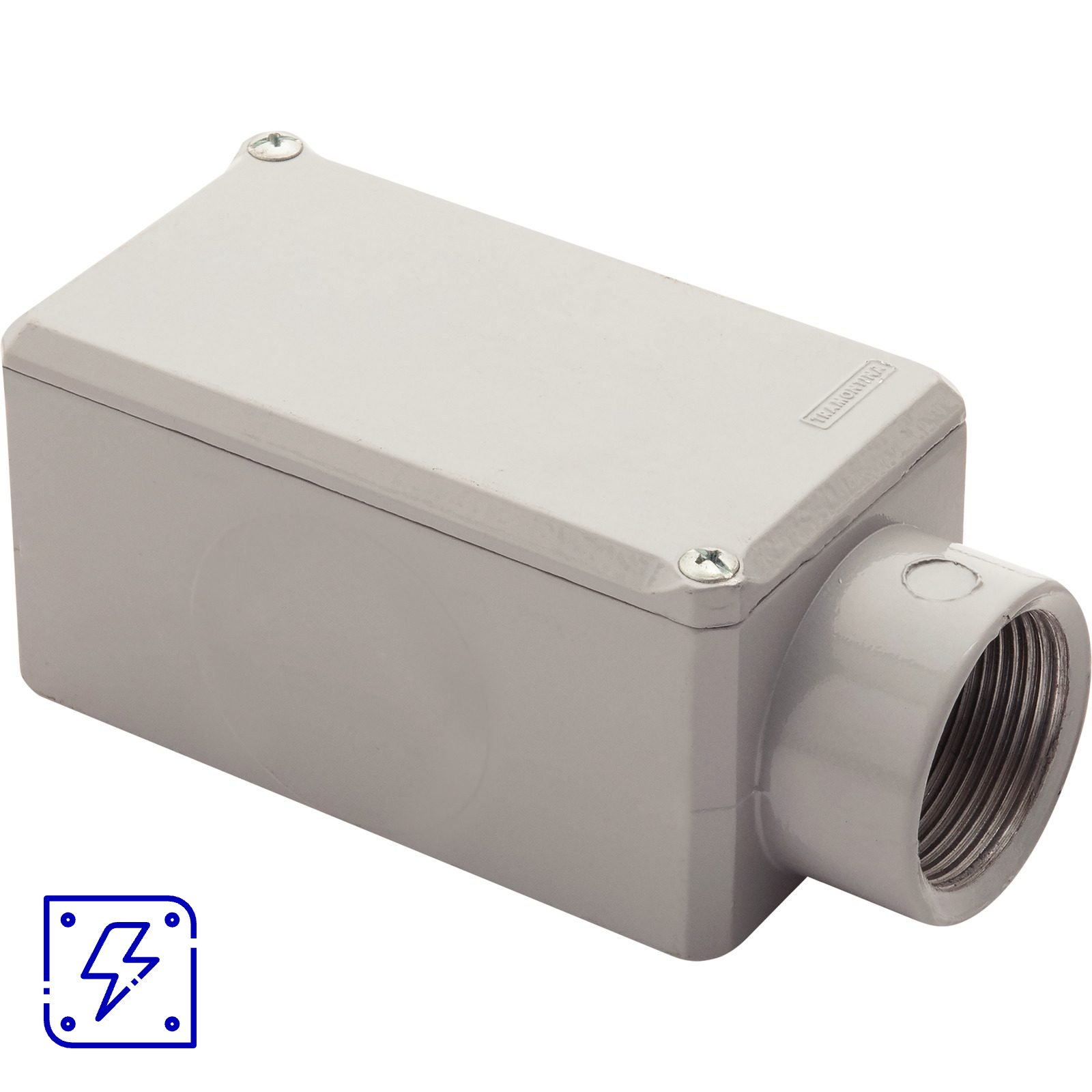 Condulete Fixo 1.1/4" Tramontina Tipo E com Rosca BSP com Tampa e com Pintura Eletrostática 6 UNIDADES EMB.MINIMA
