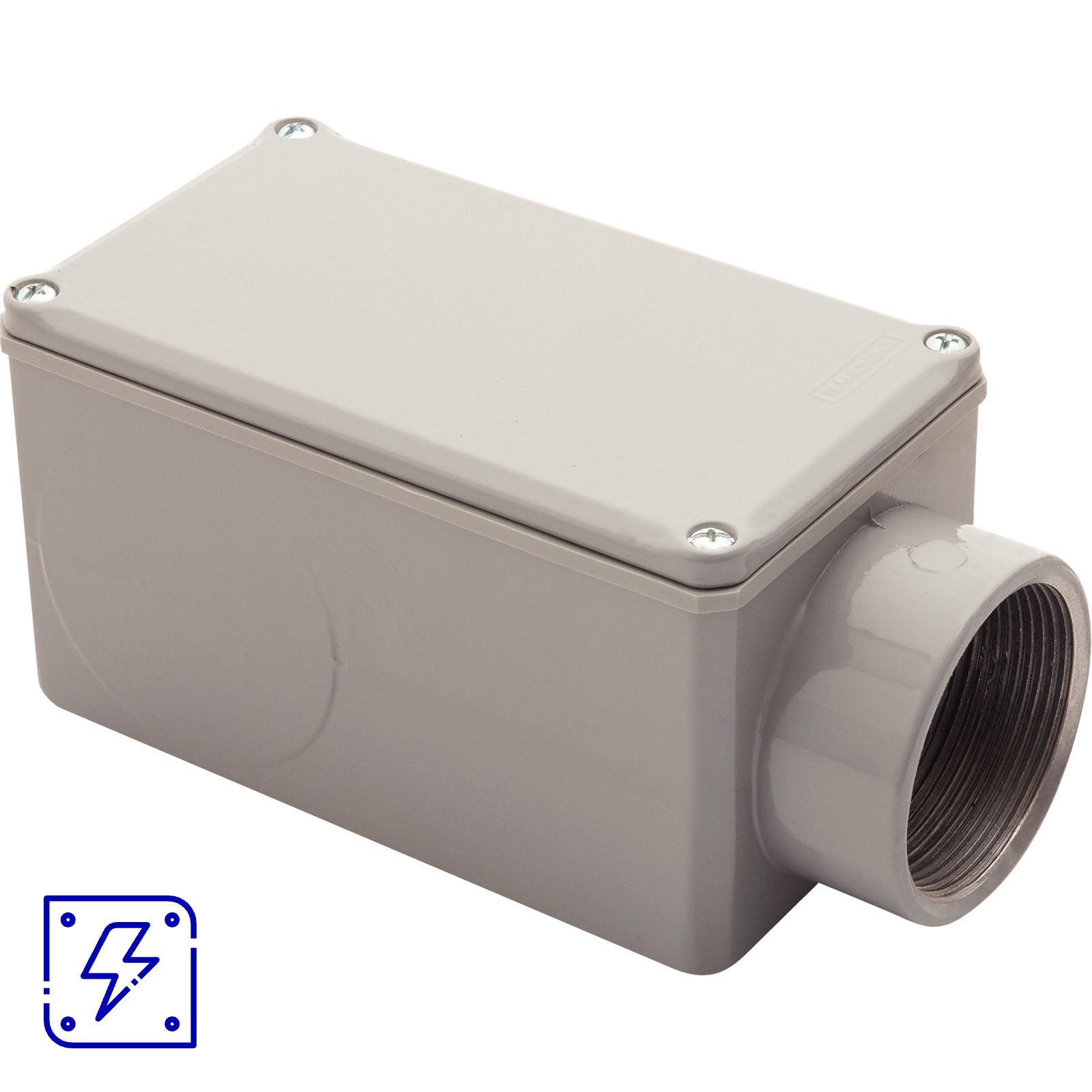 Condulete Fixo Tramontina Tipo E Rosca BSP 2" Com Tampa Com Pintura Cinza 6 UNIDADES EMB.MINIMA