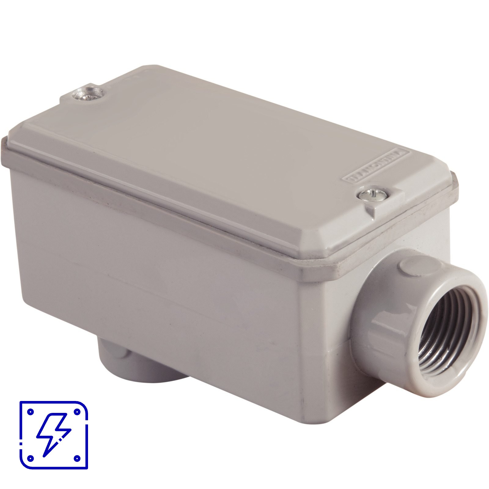Condulete Fixo Tramontina Tipo LB Rosca NPT 1/2" Com Tampa Com Pintura Cinza 12 UNIDADES EMB.MINIMA