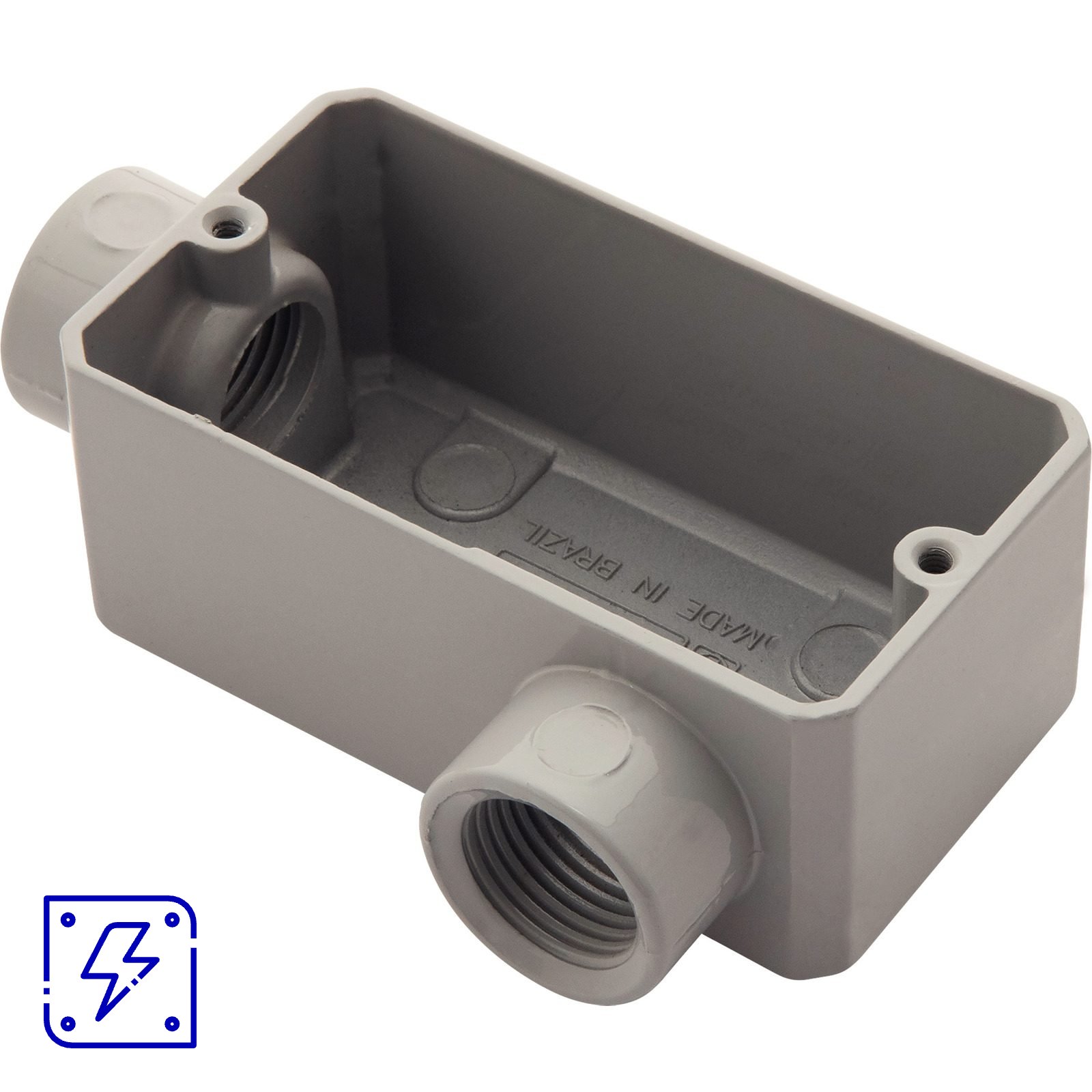 Condulete Fixo 3/4" Tipo LL Tramontina sem Tampa com Rosca com Pintura Eletrostática a Pó 12 UNIDADES EMB.MINIMA