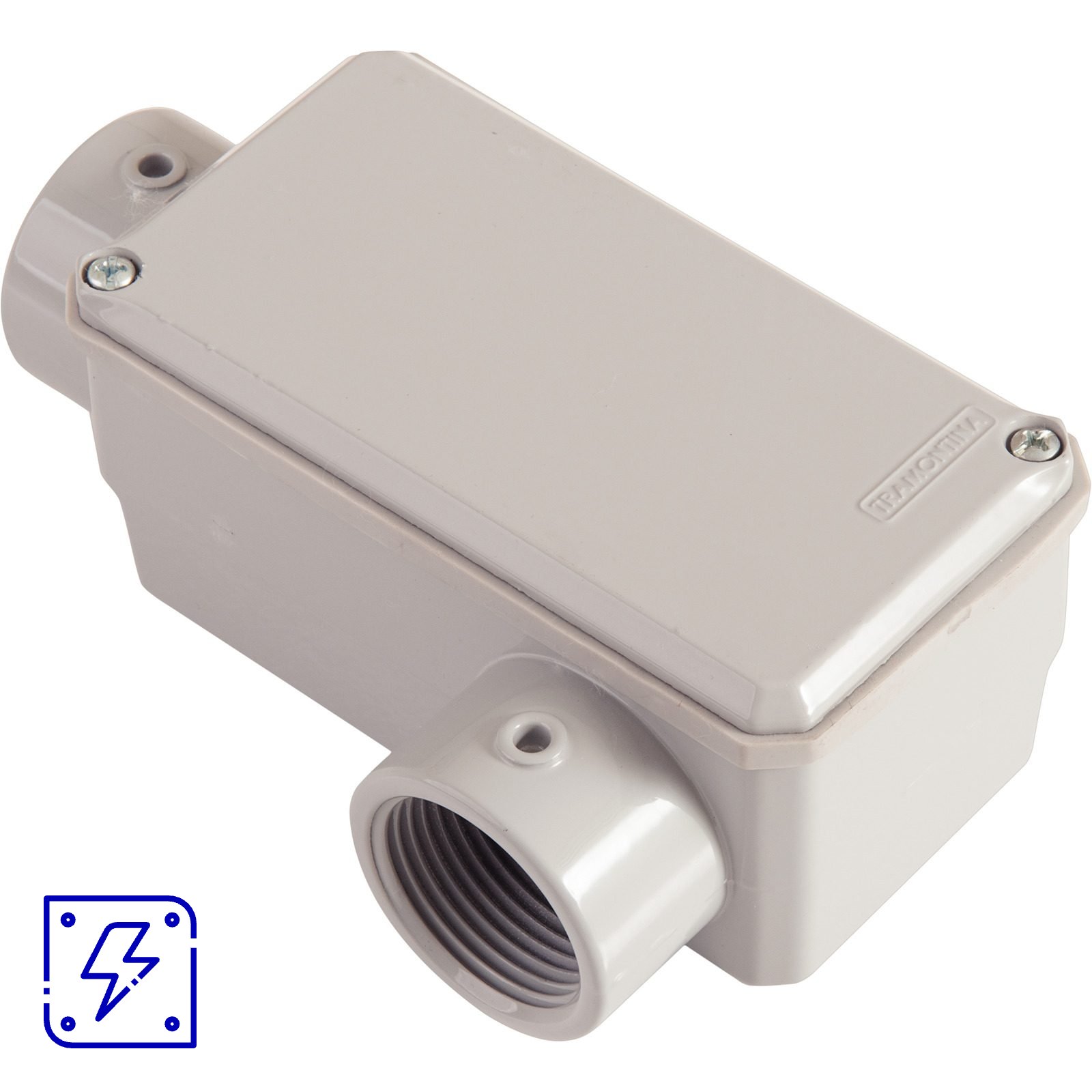 Condulete Fixo Tramontina Tipo LL Rosca NPT 1" Com Tampa Pintura Cinza IP54 12 UNIDADES EMB.MINIMA