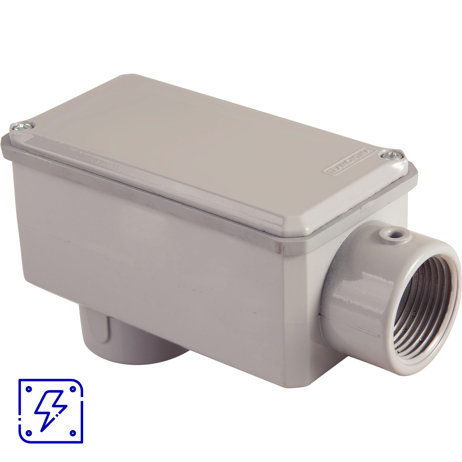 Condulete Fixo Tramontina Tipo LL Rosca NPT 1.1/2" Com Tampa Pintura Cinza IP54 6 UNIDADES EMB.MINIMA